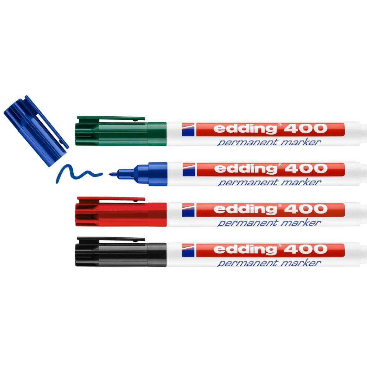 4 marqueurs assortis E-400 pointe fine, EDDING - 4