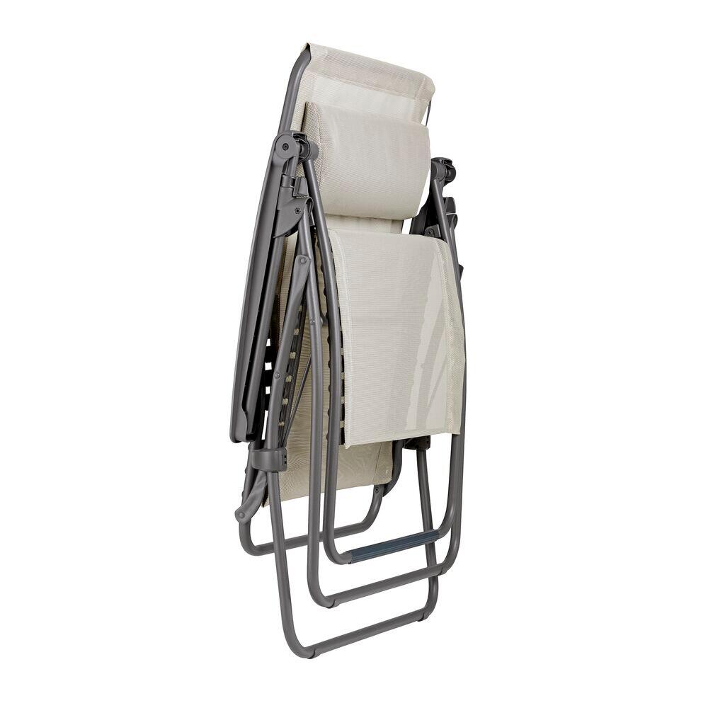 Transat de jardin LAFUMA MOBILIER Rsxa clip xl batyline en acier beige seigle - 4
