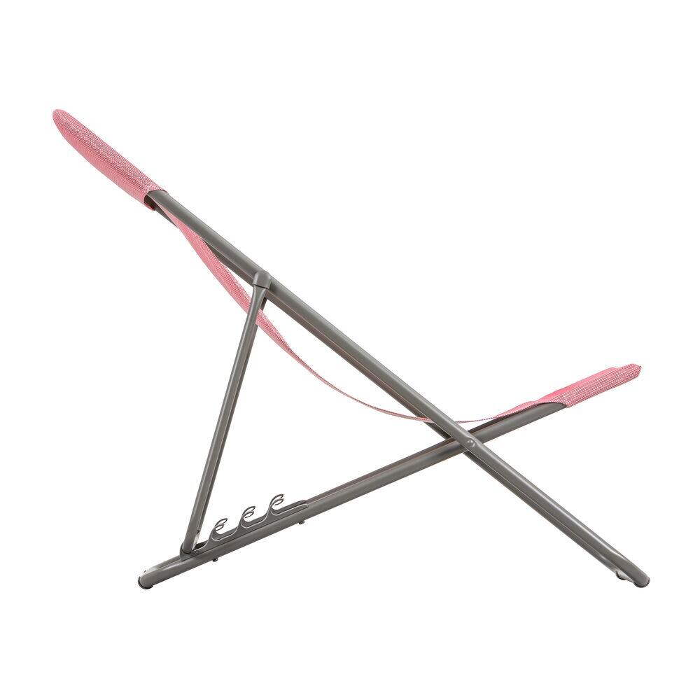 Transat de jardin LAFUMA MOBILIER Maxi transat batyline en acier rose cerisier - 4