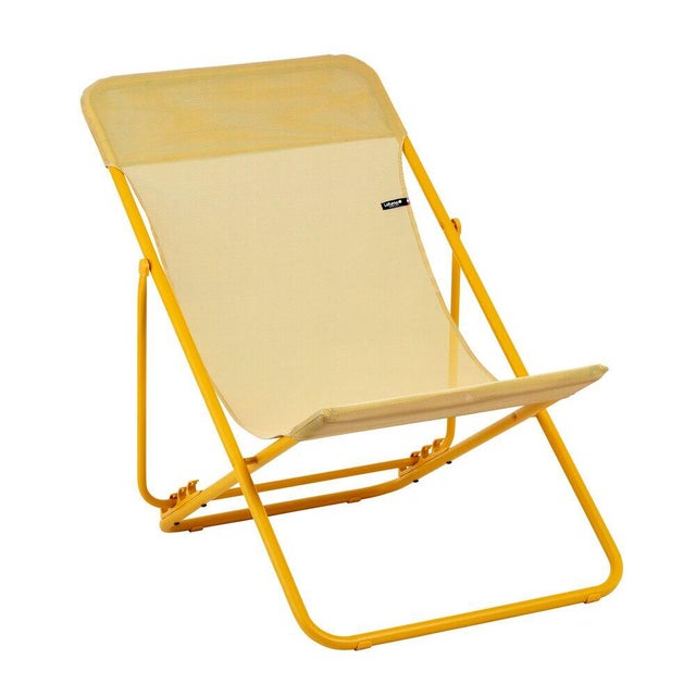 Transat de jardin LAFUMA MOBILIER Maxi transat batyline en acier jaune miel