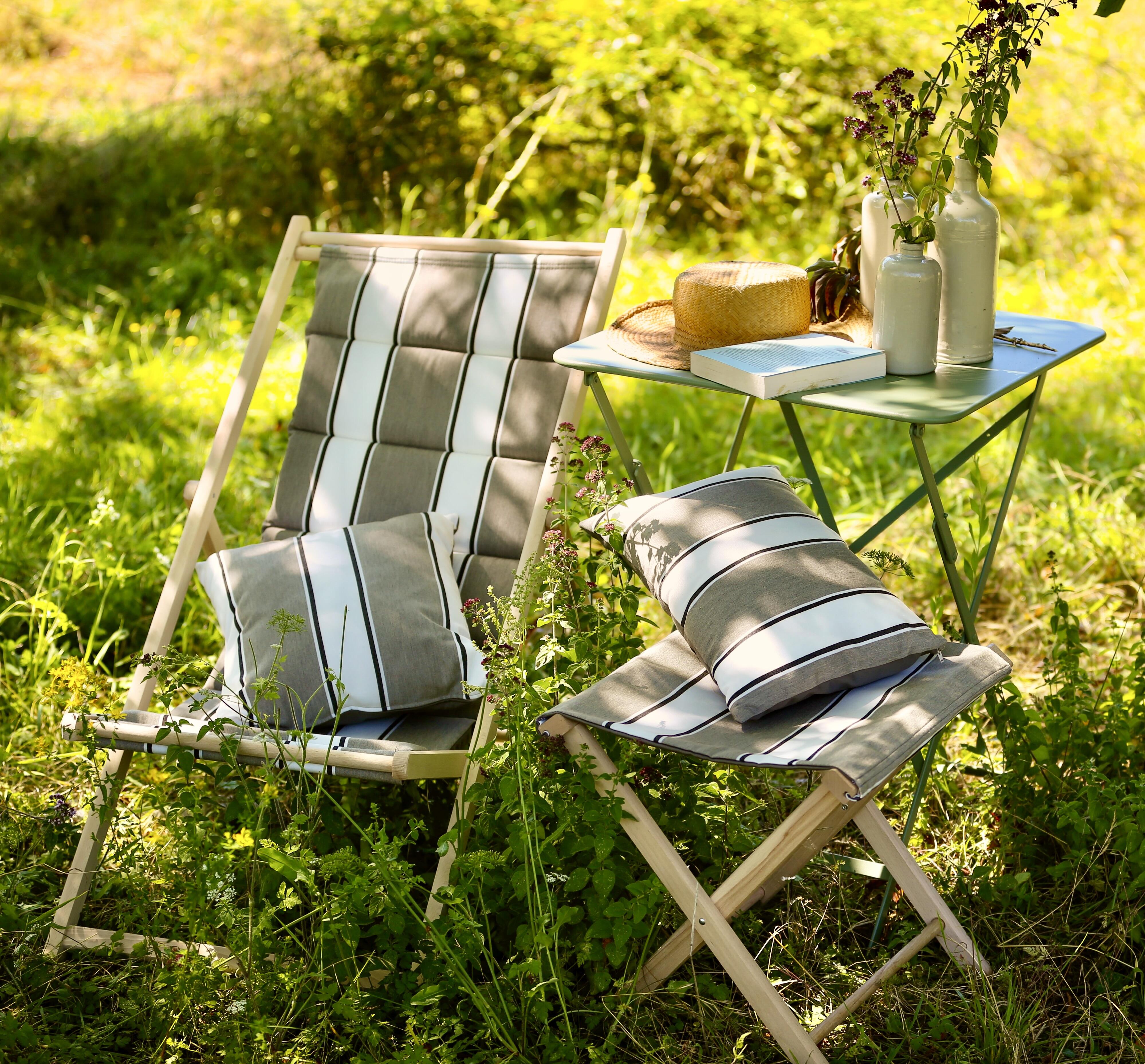 Chilienne matelassée de jardin EDENIA Chic en bois hêtre beige - 2