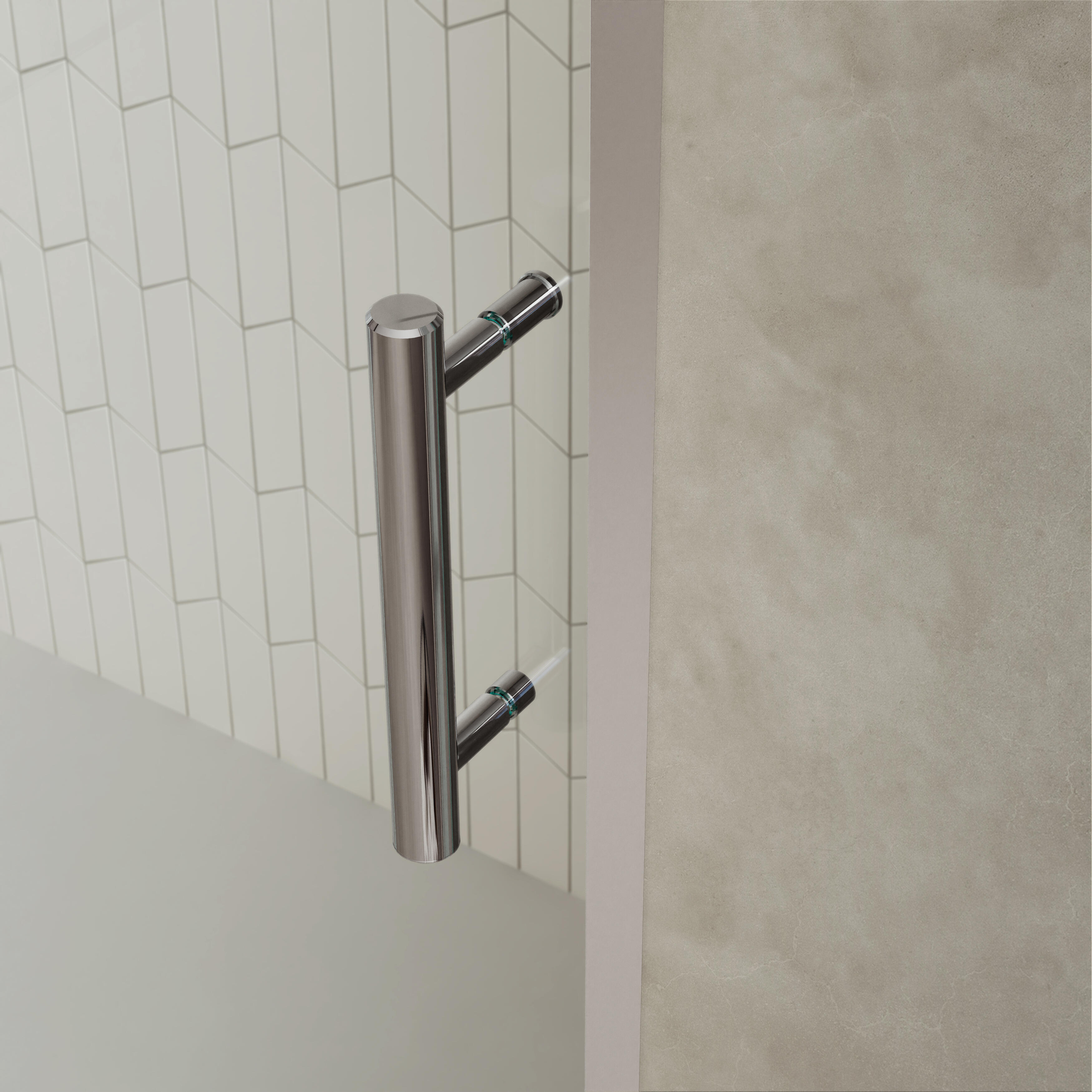 Mampara de ducha frontal 1 fijo + 1 puerta corredera transparente Alpine perfil aluminio cromo (152.1-162)x200 cm cristal 6mm cierre de sobreponer sin guía inferior Roca - 3