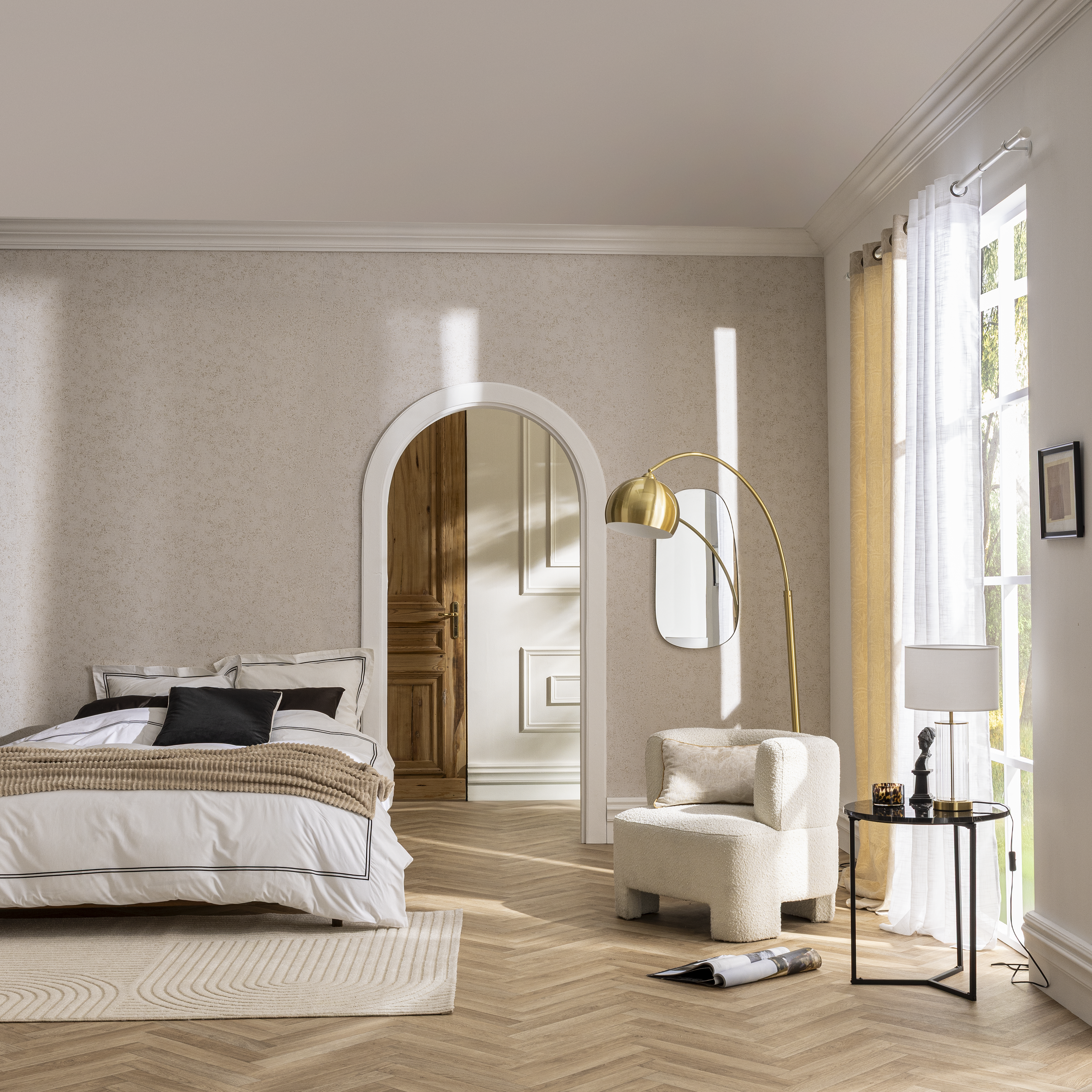 Manta Lena 200x220cm bege Inspire - 2