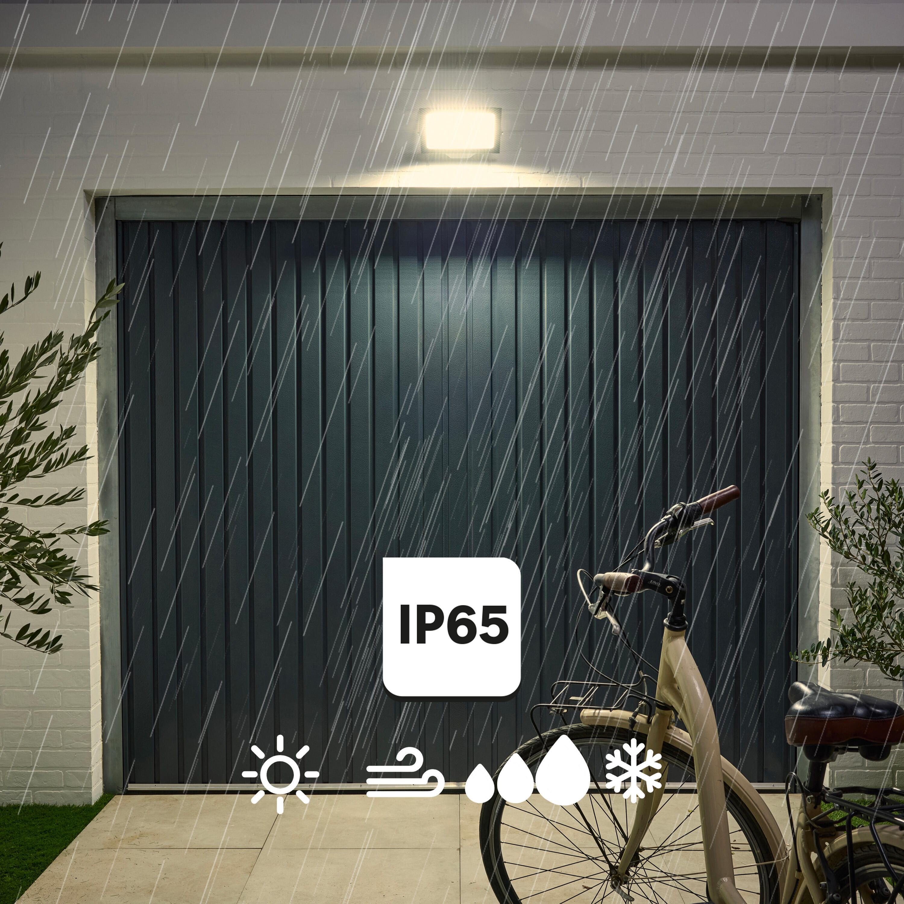 Proyector LED exterior INSPIRE Wilets rectangular luz fría 6500K 100W 11550 lm IP65 resistente a la lluvia y al polvo - 6