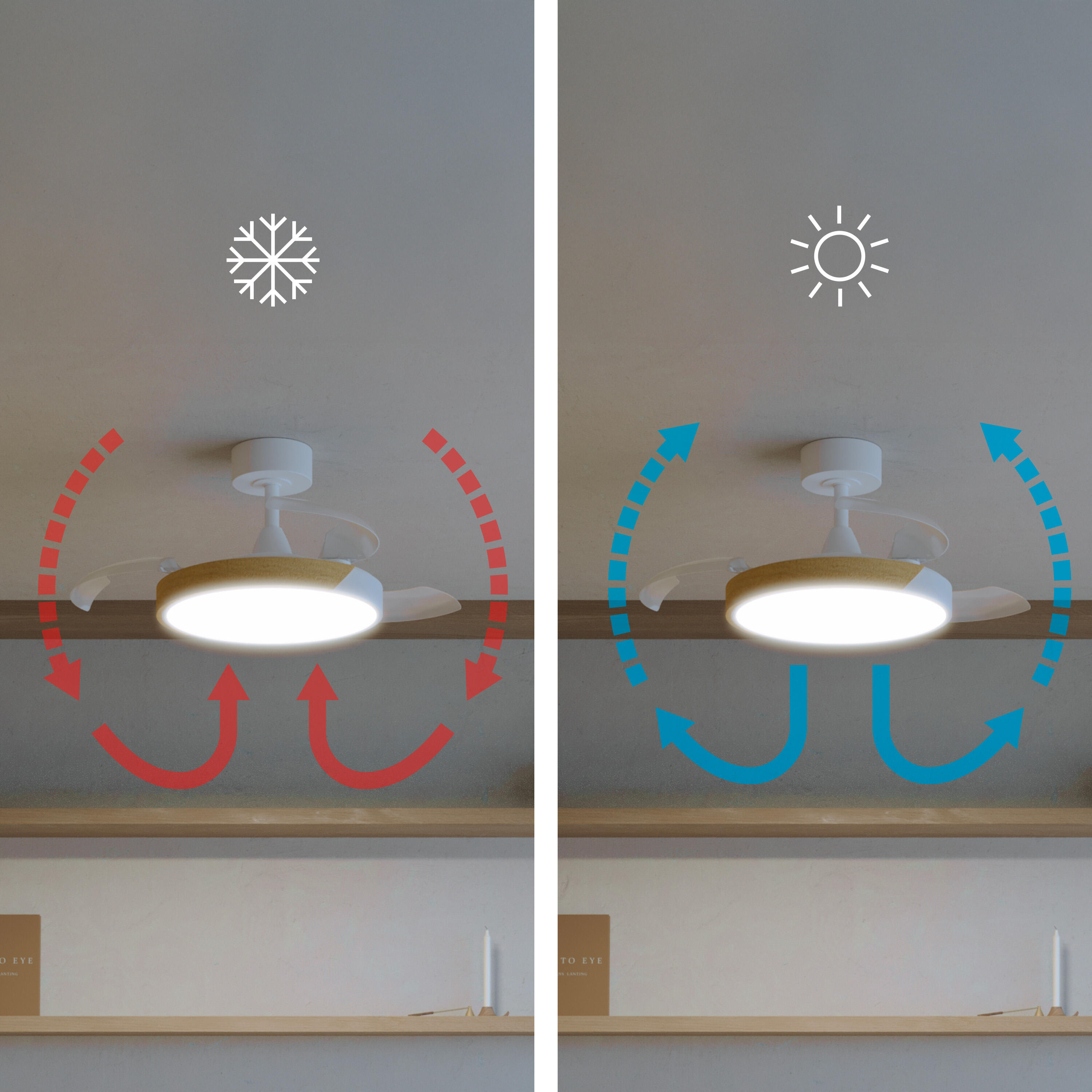 Ventilador de teto com função verão/inverno - 3