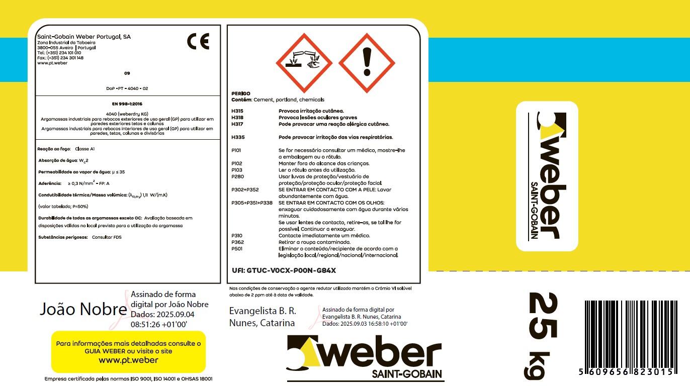 Reboco de impermeabilização WEBERDRY KG - 5