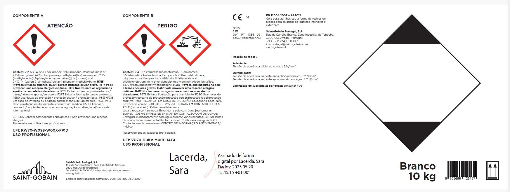 Cimento cola xxl branco 10 kg Webercol - 3