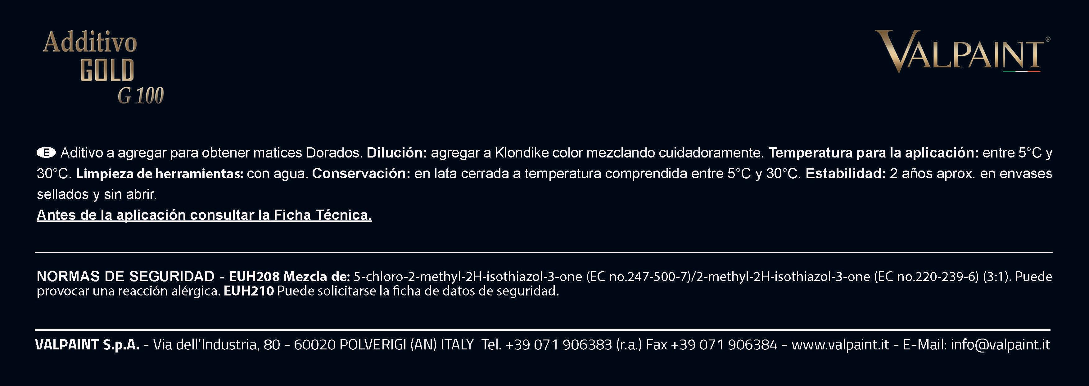 ADITIVO GOLD G100 KLONDIKE 100ML - 2