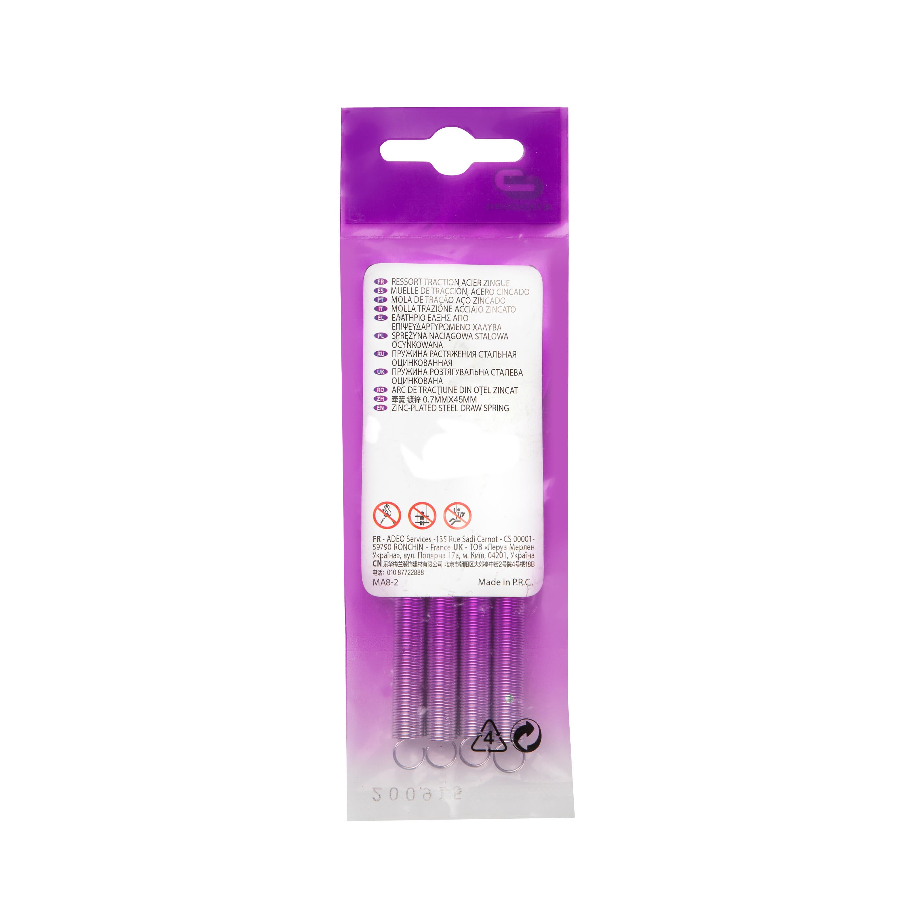 Molla a trazione STANDERS MA8-4X in acciaio zincato Ø 1 x 30 mm, 2 pezzi - 6