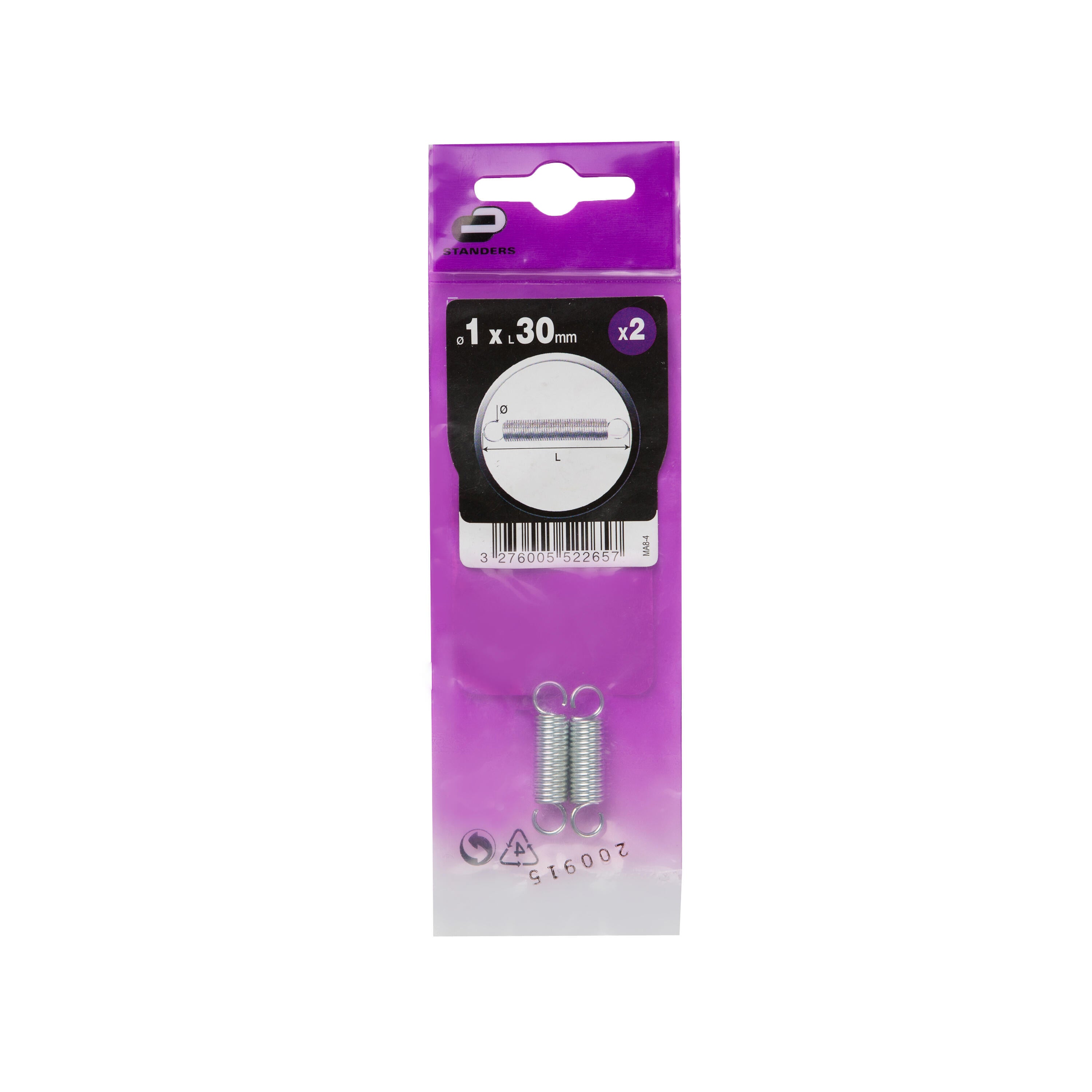 Molla a trazione STANDERS MA8-4X in acciaio zincato Ø 1 x 30 mm, 2 pezzi - 7