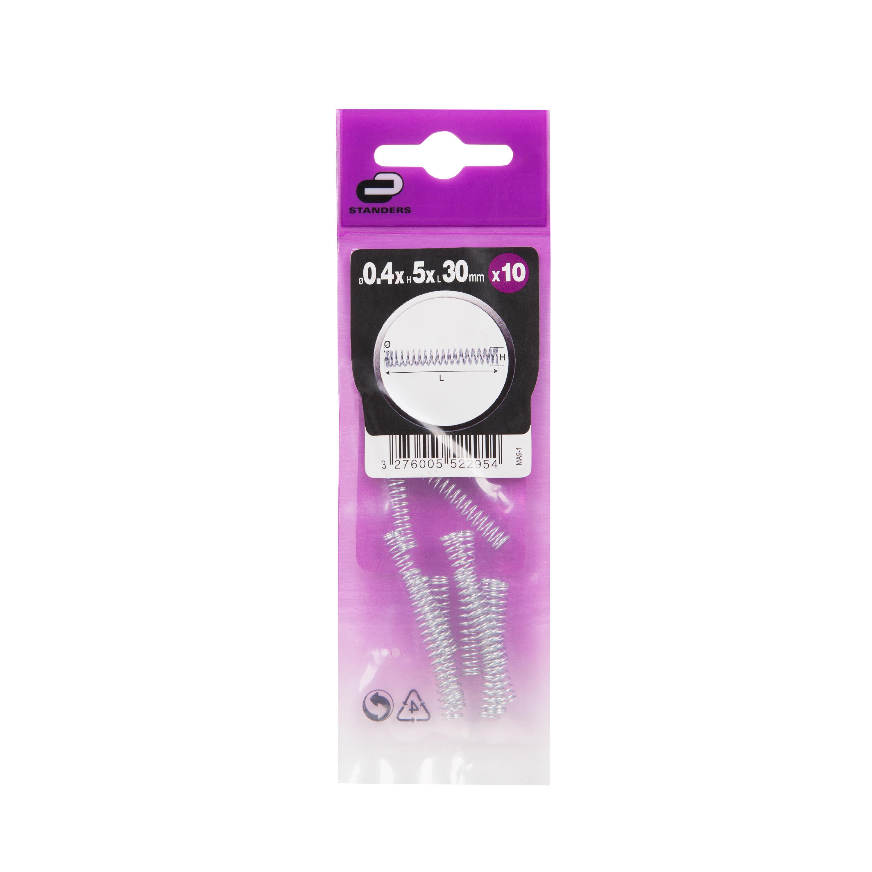 Molla di compressione STANDERS MA9-1X in acciaio zincato Ø 0.4 x 30 mm, 10 pezzi - 3