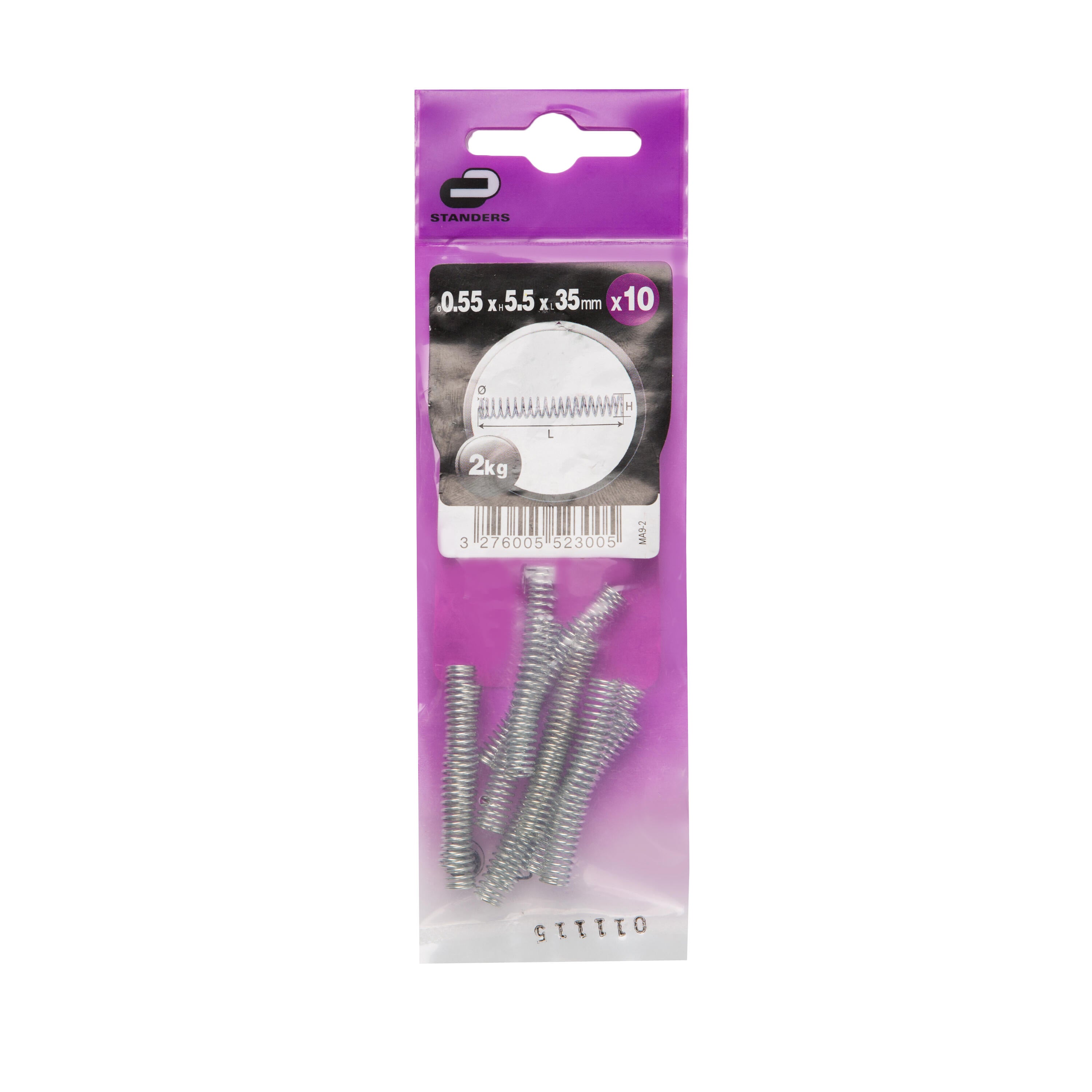 Molla di compressione STANDERS in acciaio zincato Ø 0.55 x 35 mm, 10 pezzi - 5