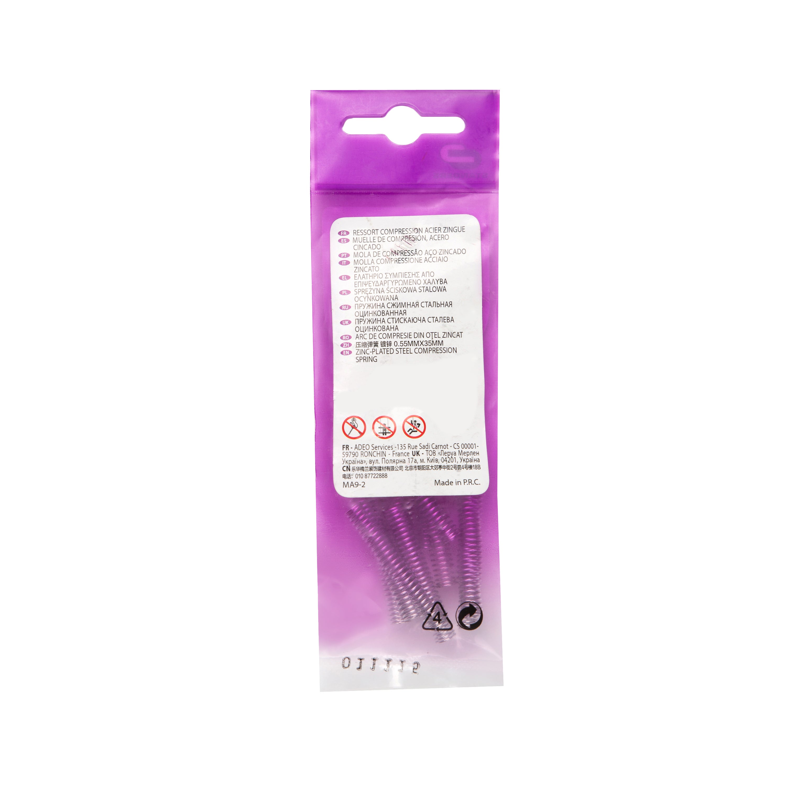 Molla di compressione STANDERS in acciaio zincato Ø 0.55 x 35 mm, 10 pezzi - 4