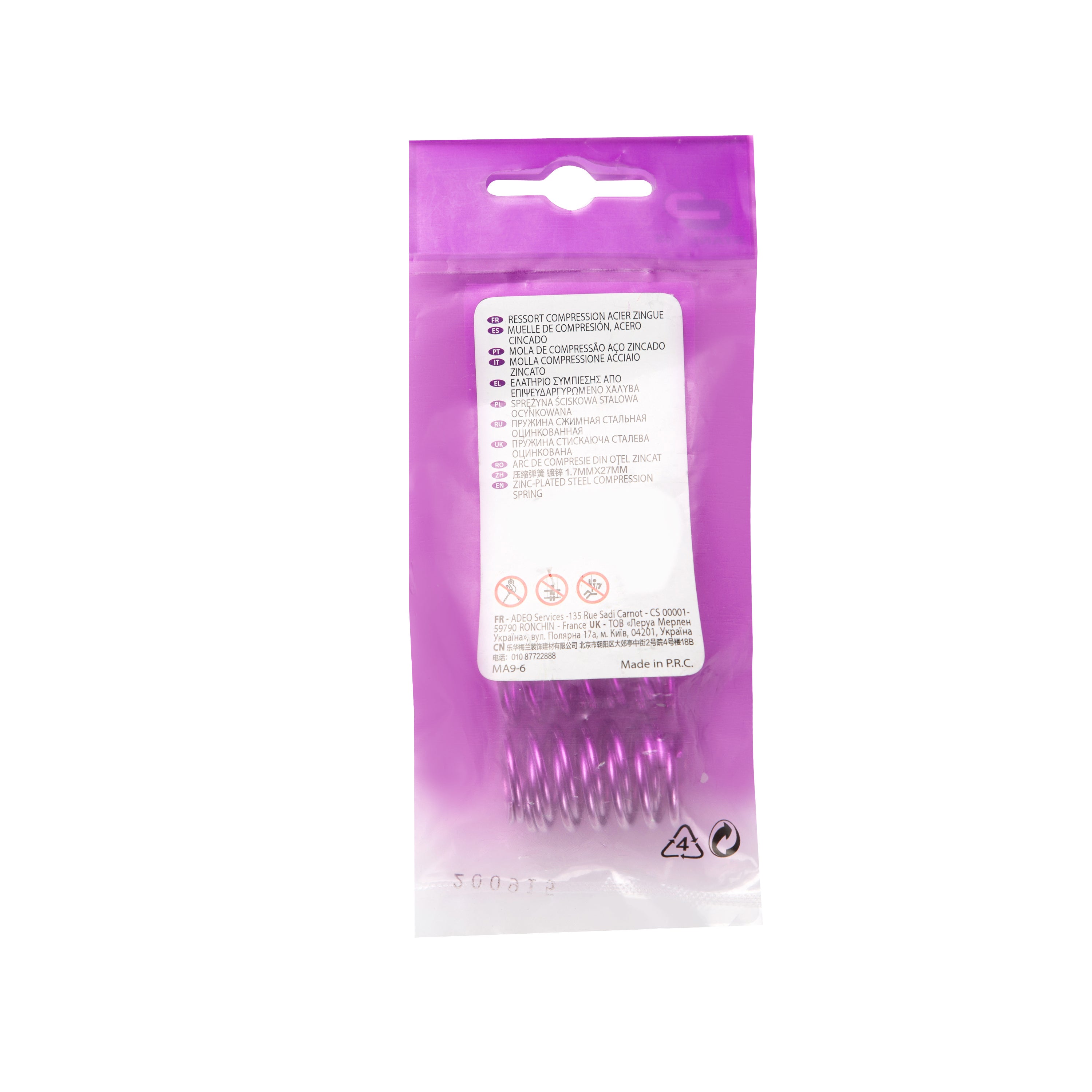 Molla di compressione STANDERS MA9-6X in acciaio zincato Ø 1.7 x 27 mm, 4 pezzi - 4