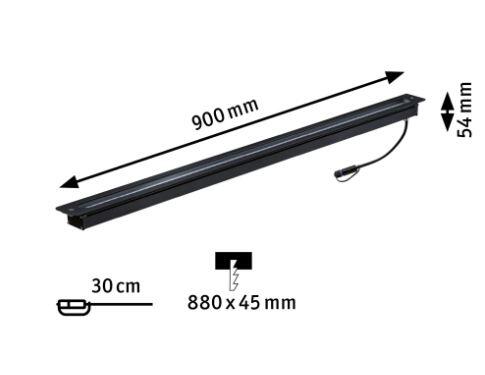 Réglette à encastrer extérieur Plug & Shine IP67 3000K 875 Lumens, PAULMANN - 2