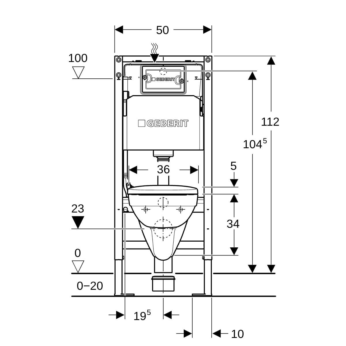 Pack WC suspendu G400 rimfree classic GEBERIT - 5