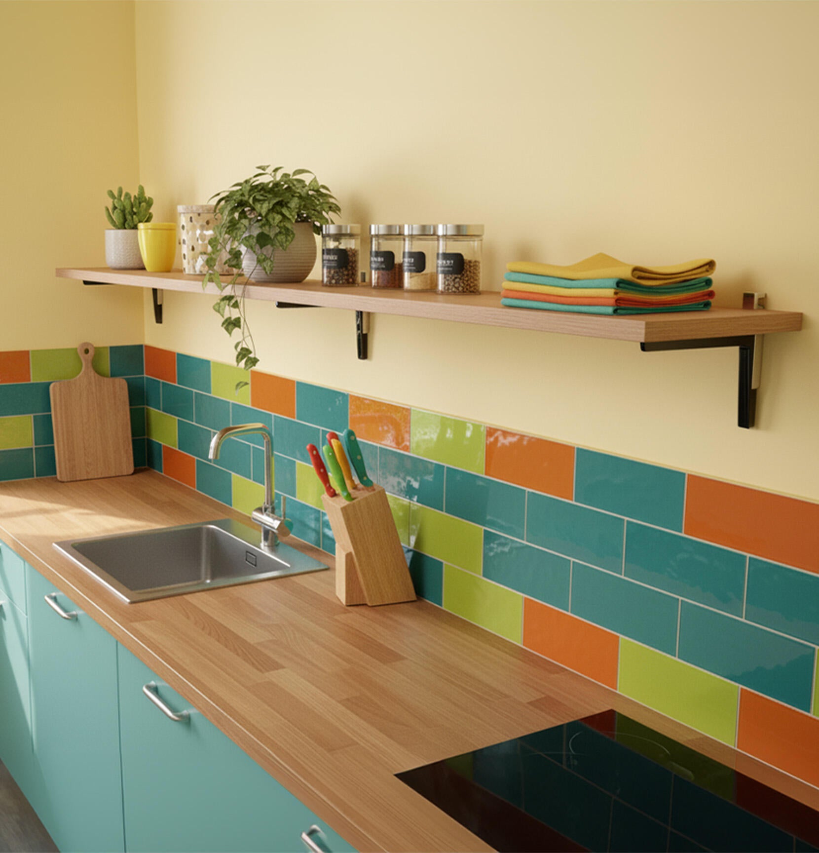 Etagère murale Chany décor chêne sonoma, L.60 x P.25 cm, Ep.18 mm - 4