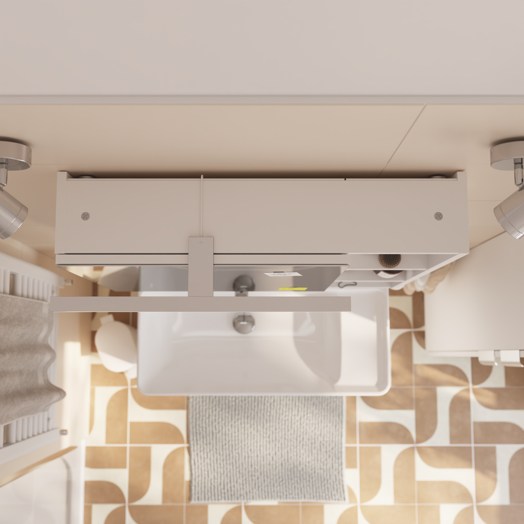 Armoire de toilette l.50 cm H.70 cm P.16 cm, blanc mat, SENSEA Easy 3 - 3