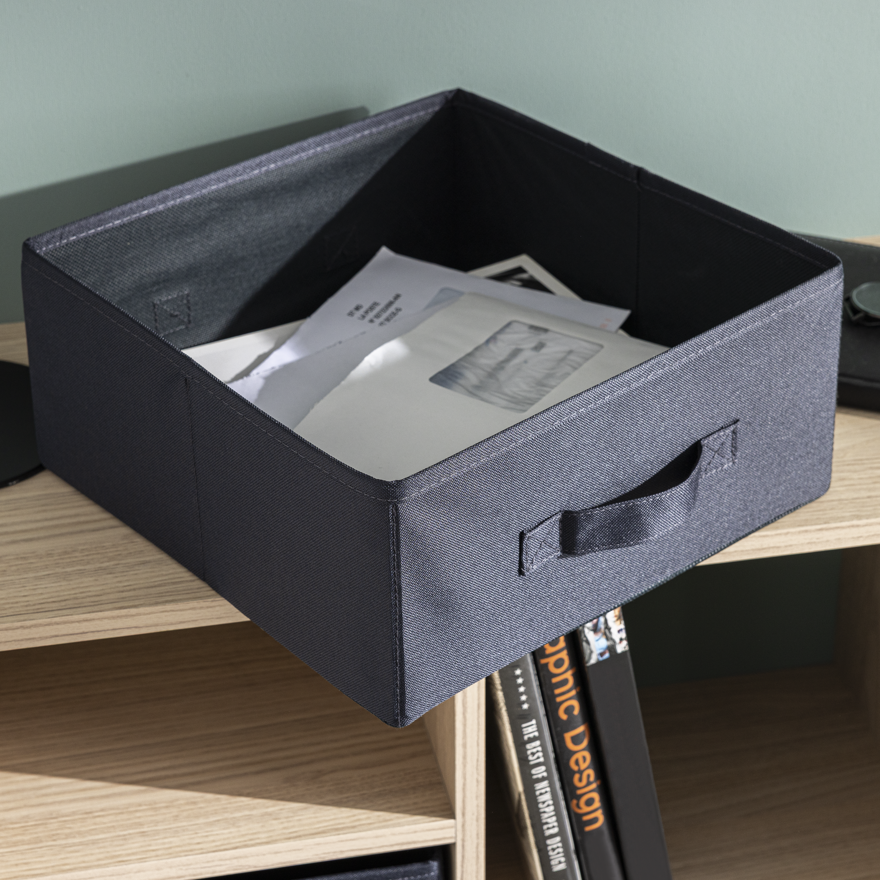 Cesto M Kub spaceo 31X31X14CM preto - 8