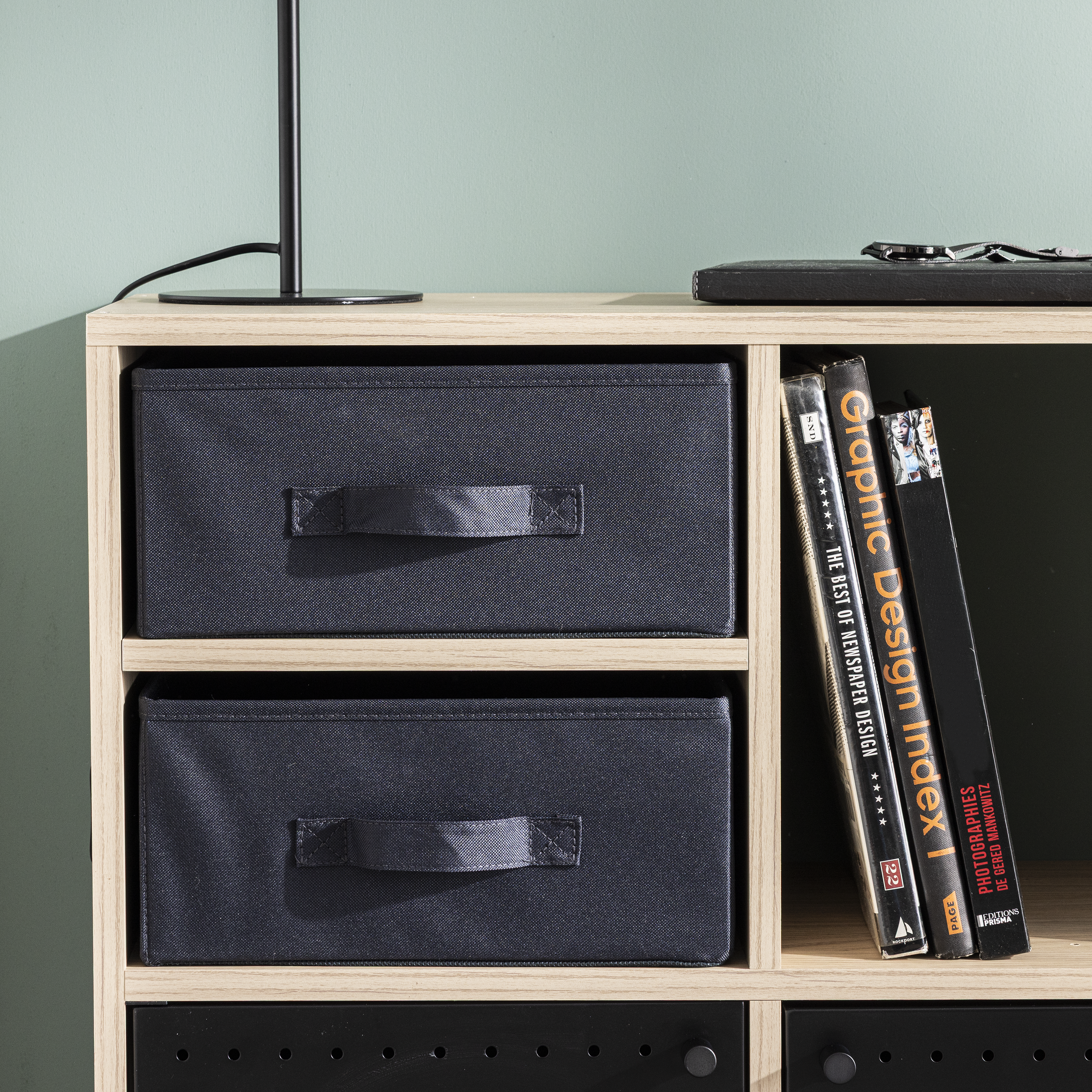 Panier SPACEO Kub noir H.14 x l.31 x P.31 cm - 8