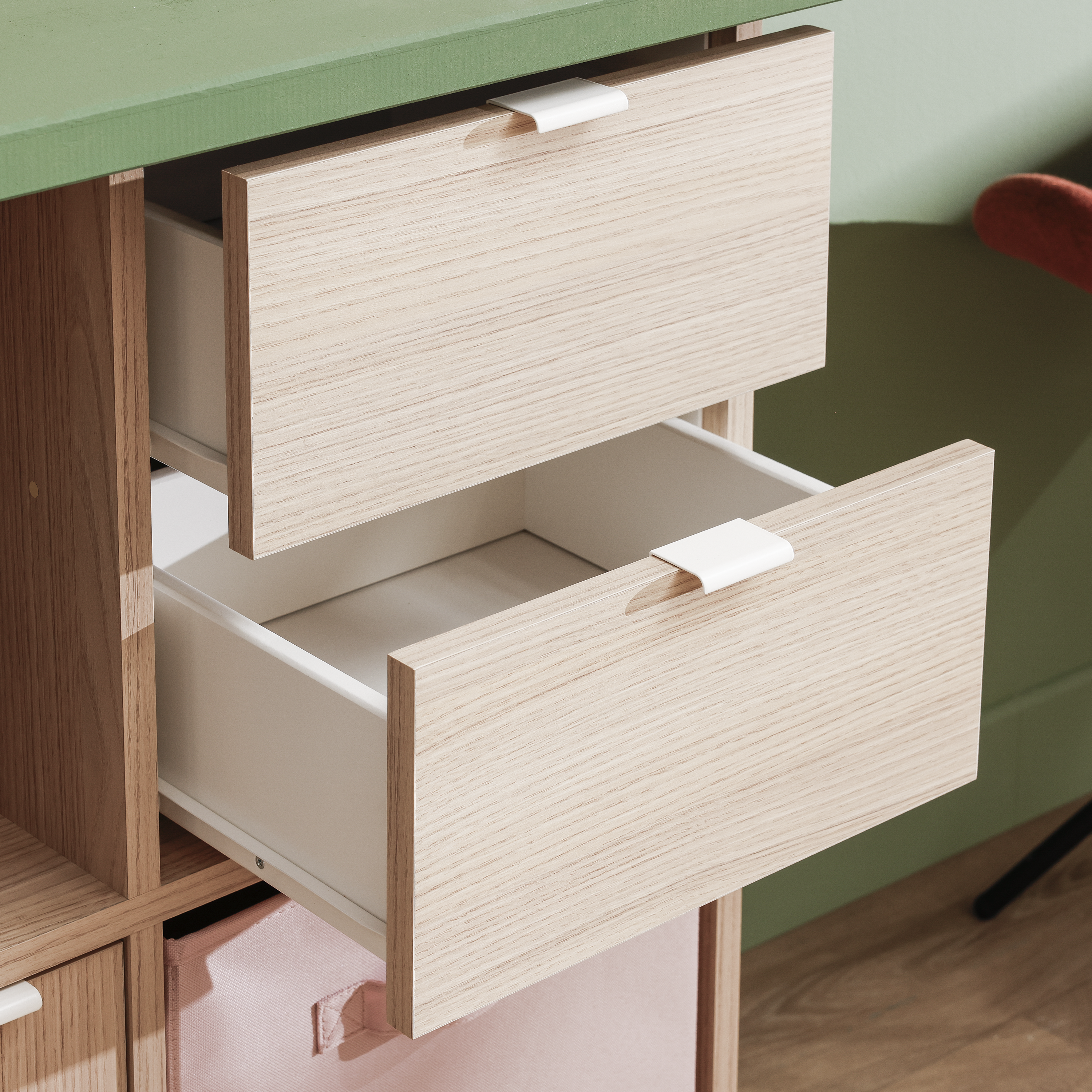 Conjunto de 2 gavetas para módulo Spaceo Kub 32,8x31,7x32,8 cm carvalho - 5