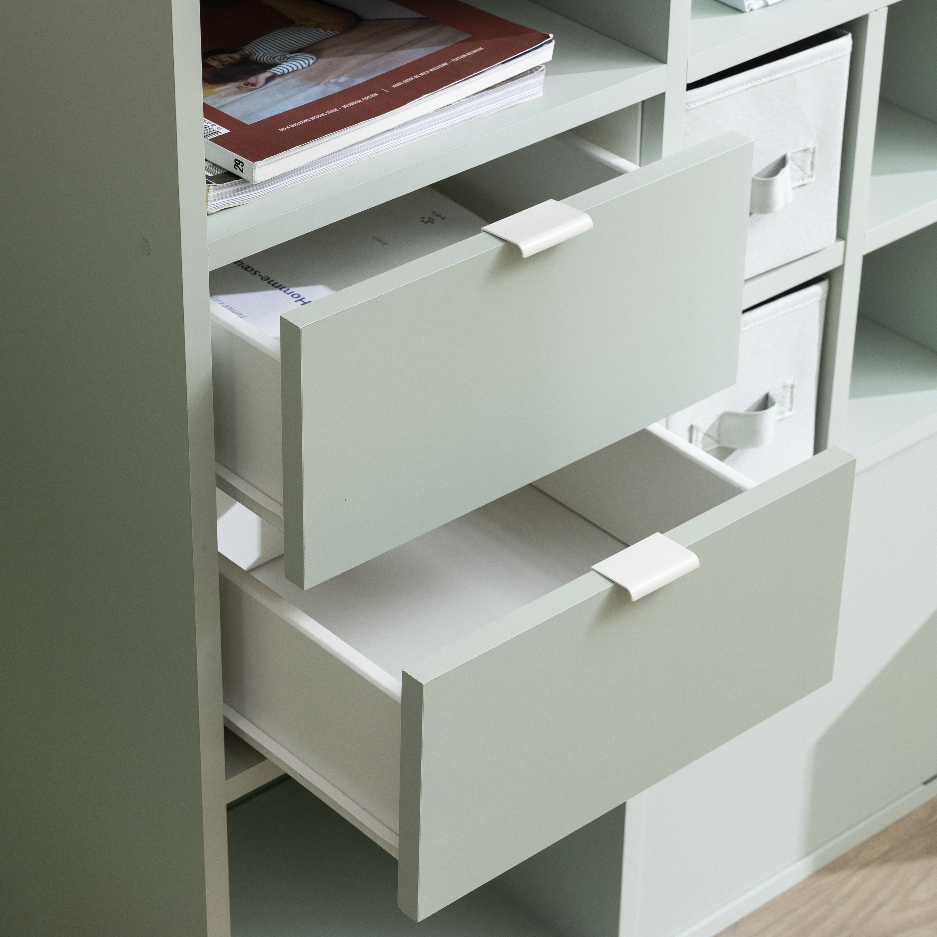 Conjunto de 2 gavetas Spaceo Kub 32,8x31,7x32,8 cm verde - 4