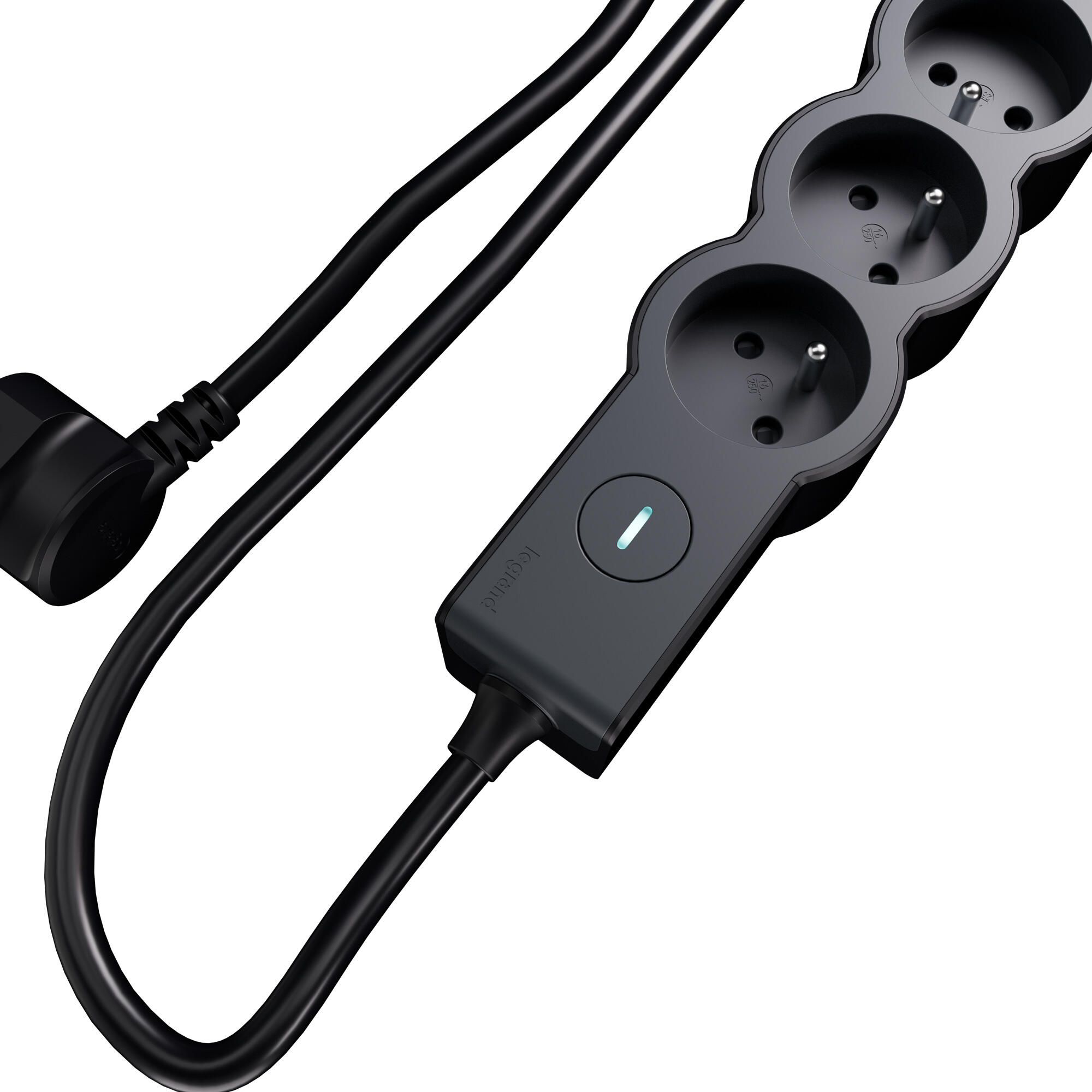 Multiprise 5 prises avec interrupteur, 1.5 m noir LEGRAND - 2