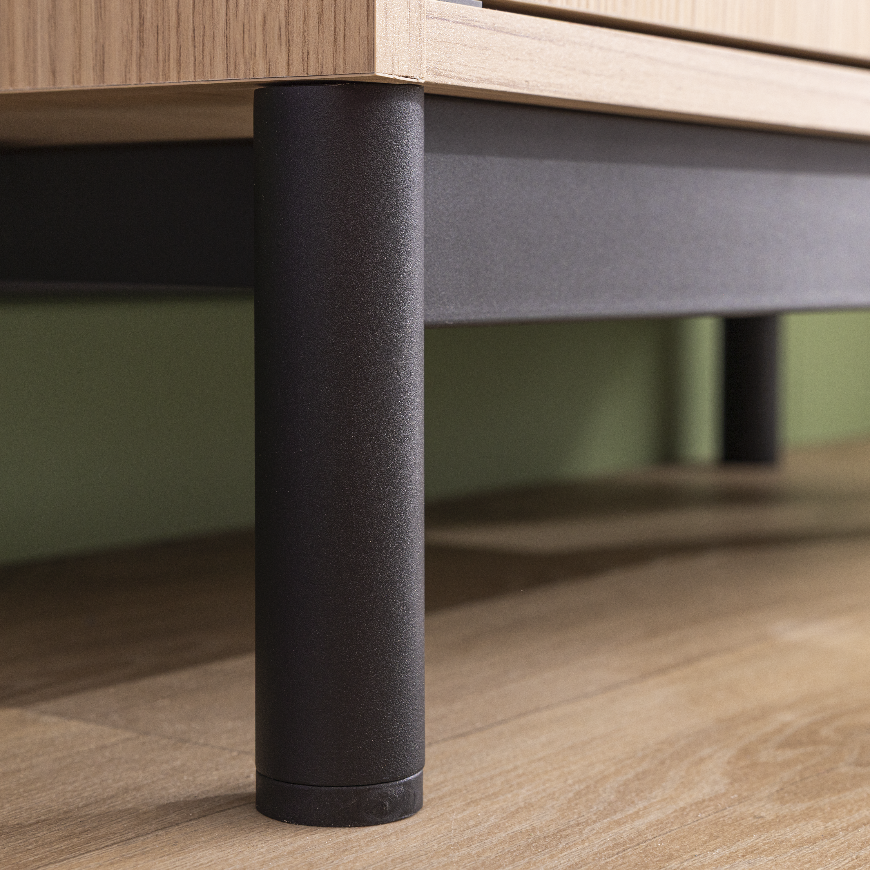 Pé para móvel cilíndrico regulável 15-15.5 cm ⌀3.5 cm aço preto Kub - 12