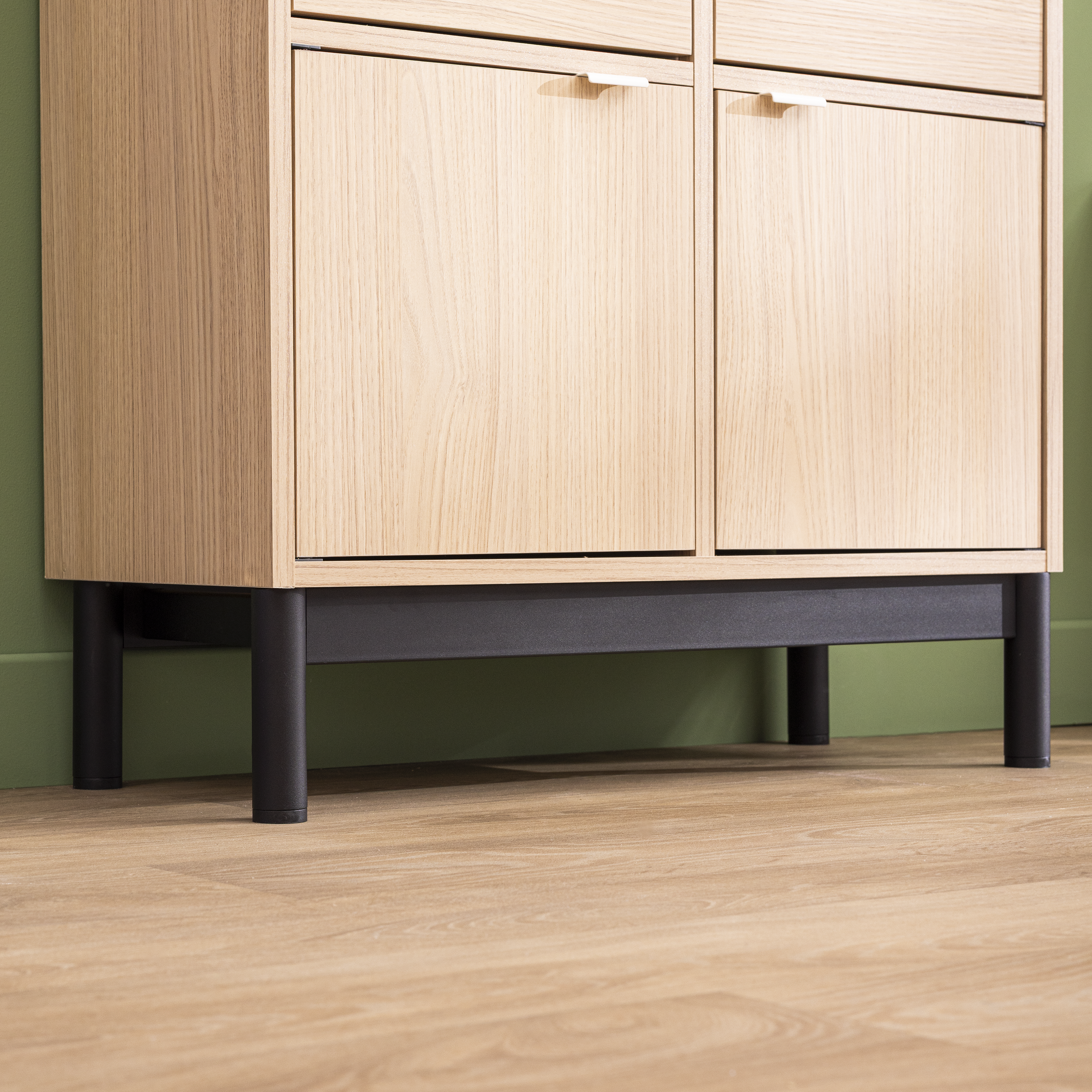 Pied plateforme de meuble STANDERS cylindrique, acier noir Ht. max 15.5 x l.70cm - 5