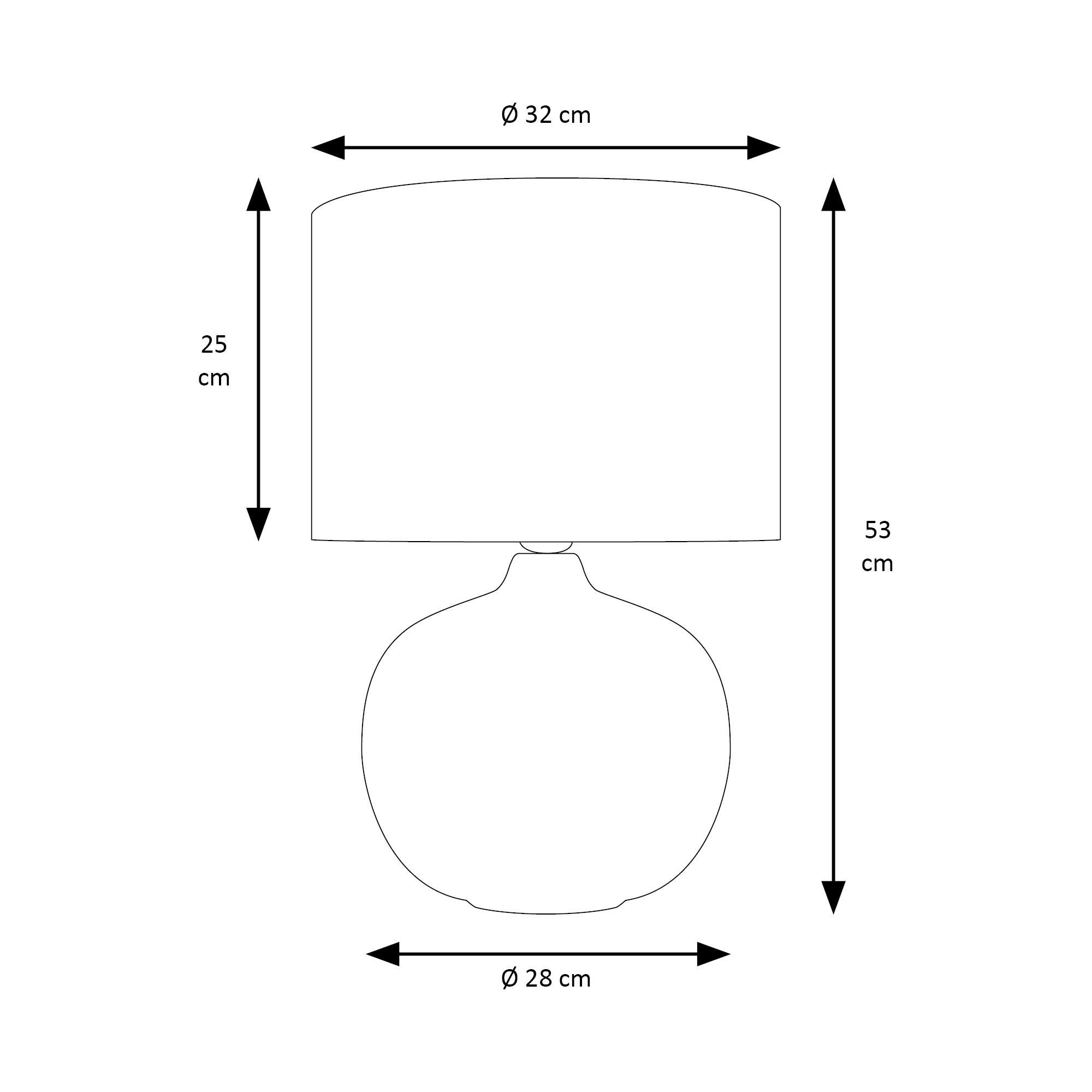 Lámpara de mesa compatible con casquillo E27 Gianira XTRELAMP con estructura cerámica azul pantalla blanca de lino alimentación a red - 6