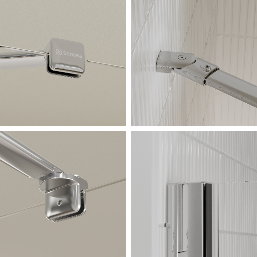 Mampara de ducha walk-in  Remix2 perfil cromo (86.5-88.5)x200 cm 8mm - 3