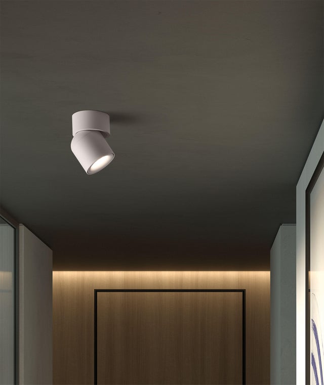 Downlight de superficie negro cilíndrico pintado compatible con bombilla GU10 orientable LUMIPLUS Carina ø6 cm de superficie IP44 - Foco de superficie ojo de buey para baños
