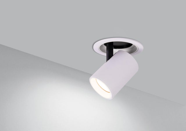 Downlight empotrable blanco redondo pintado compatible con bombilla GU10 orientable LUMIPLUS Auriga ø6 cm IP20 - Foco empotrable ojo de buey para techos