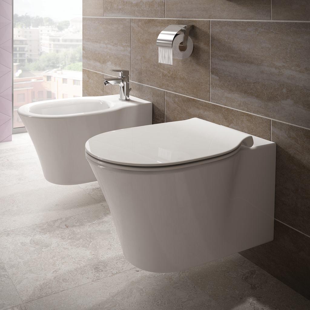 Toilettensitz Für IDEAL STANDARD FIORILE SOSPESO – Weiß, Edelstahl-Scharniere, Soft-Close-Funktion. Hygienisch Und Robust
