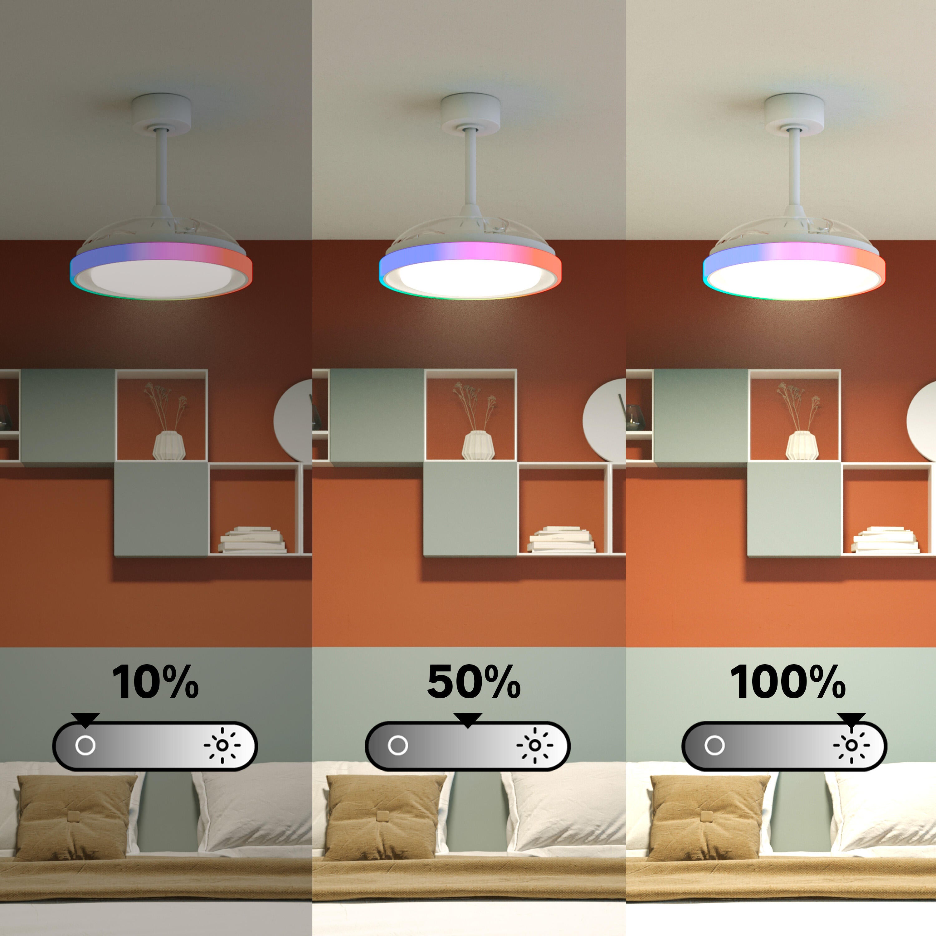Ventilateur de plafond LED, Blossom S, 91 cm, INSPIRE, blanc - 5