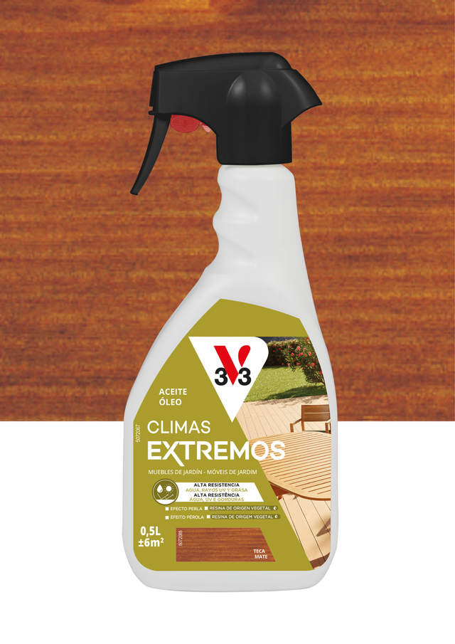 Aceite de teca color teca para mobiliario V33 mate 500 ml base agua
