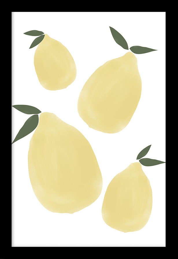 Gad Gonzalez Arte Y Decoración  Cuadro Pintura Impresa Enmarcada Comida Y Bebida Rectangular De 22 X 32 Cm. Plexiglás Lemon Fruit Marco Color Amarillo/Negro , Leroy Merlin