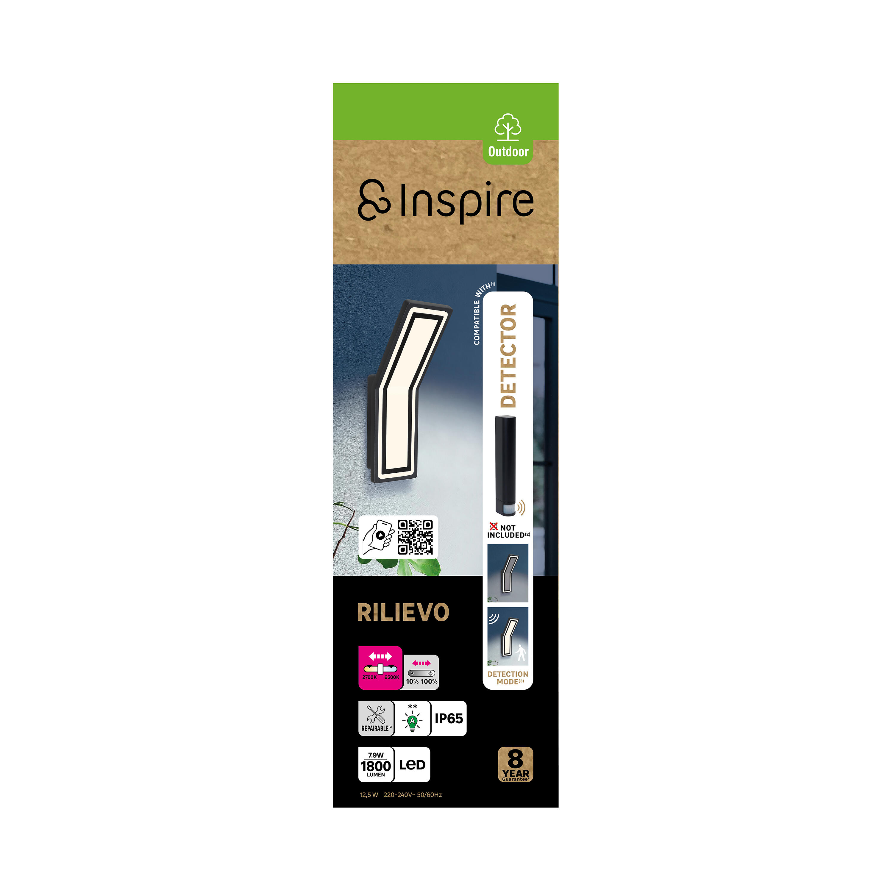 Applique extérieure Led Rilievo 1800 Lumens variation blancs / intensité INSPIRE - 10
