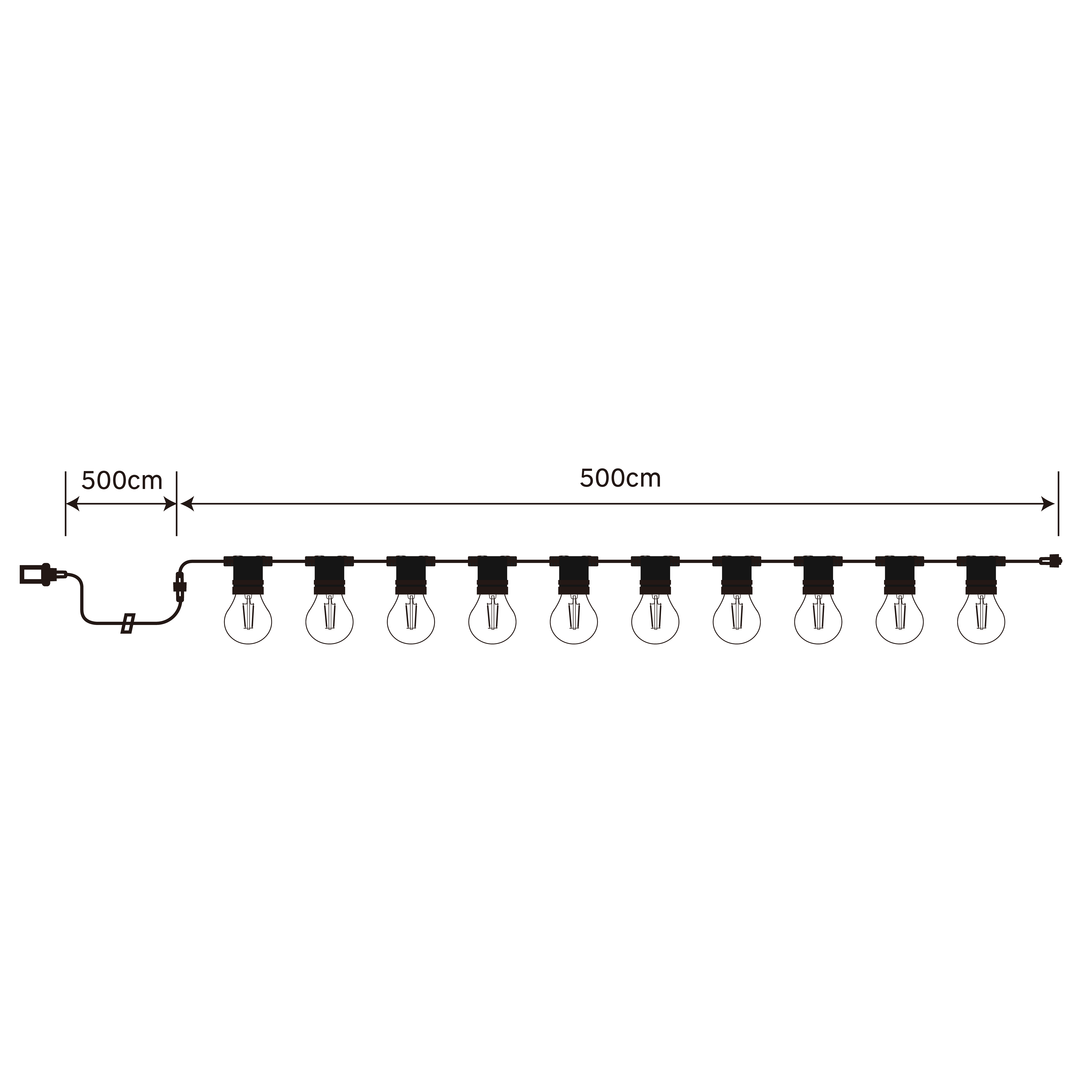 Girlanda ogrodowa Minta LED z pilotem 10x44 lm ciepła barwa 5 m IP44 czarna Inspire - 3