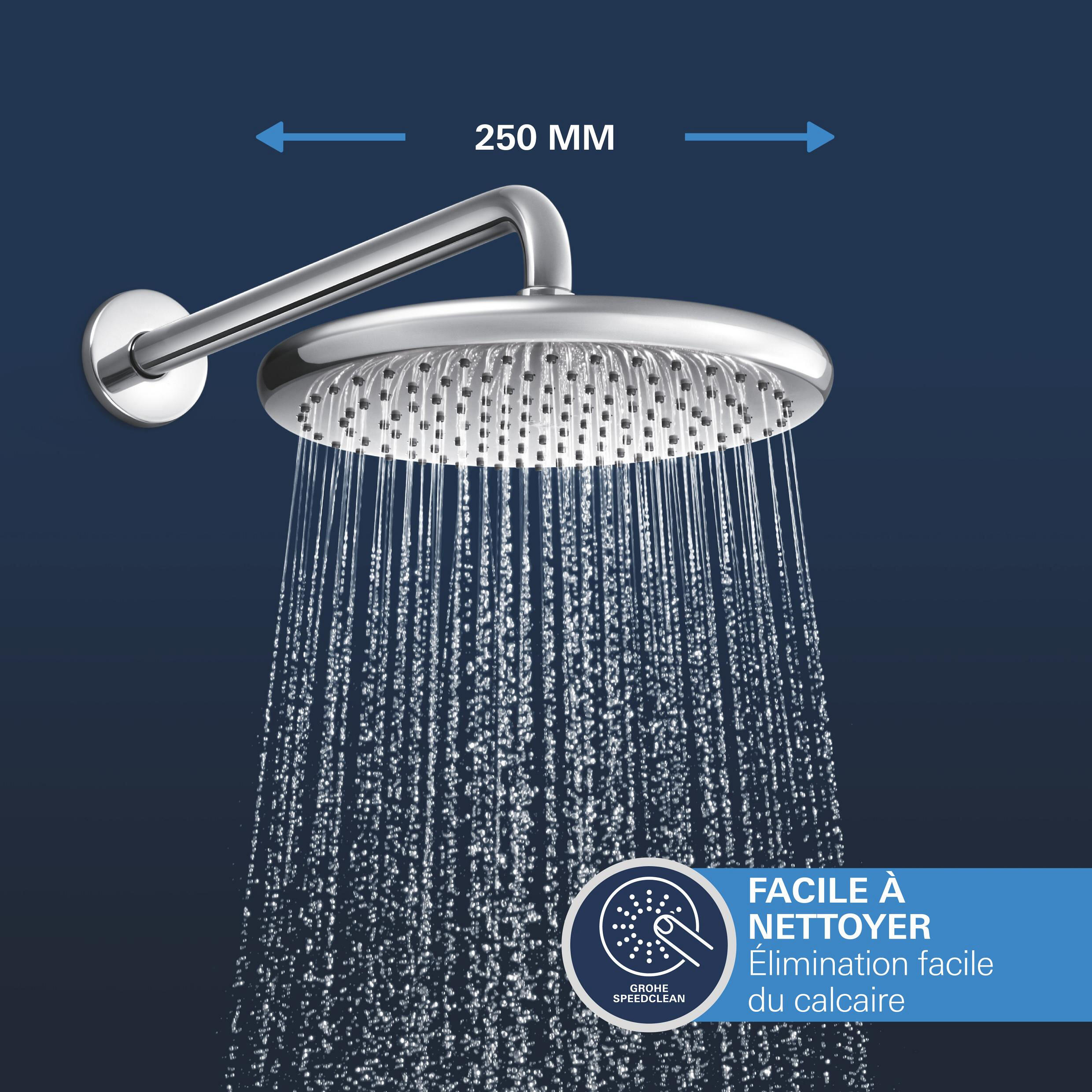 Colonne de douche encastrée mitigeur thermostatique chrome Vitalio start 250 GRO - 12