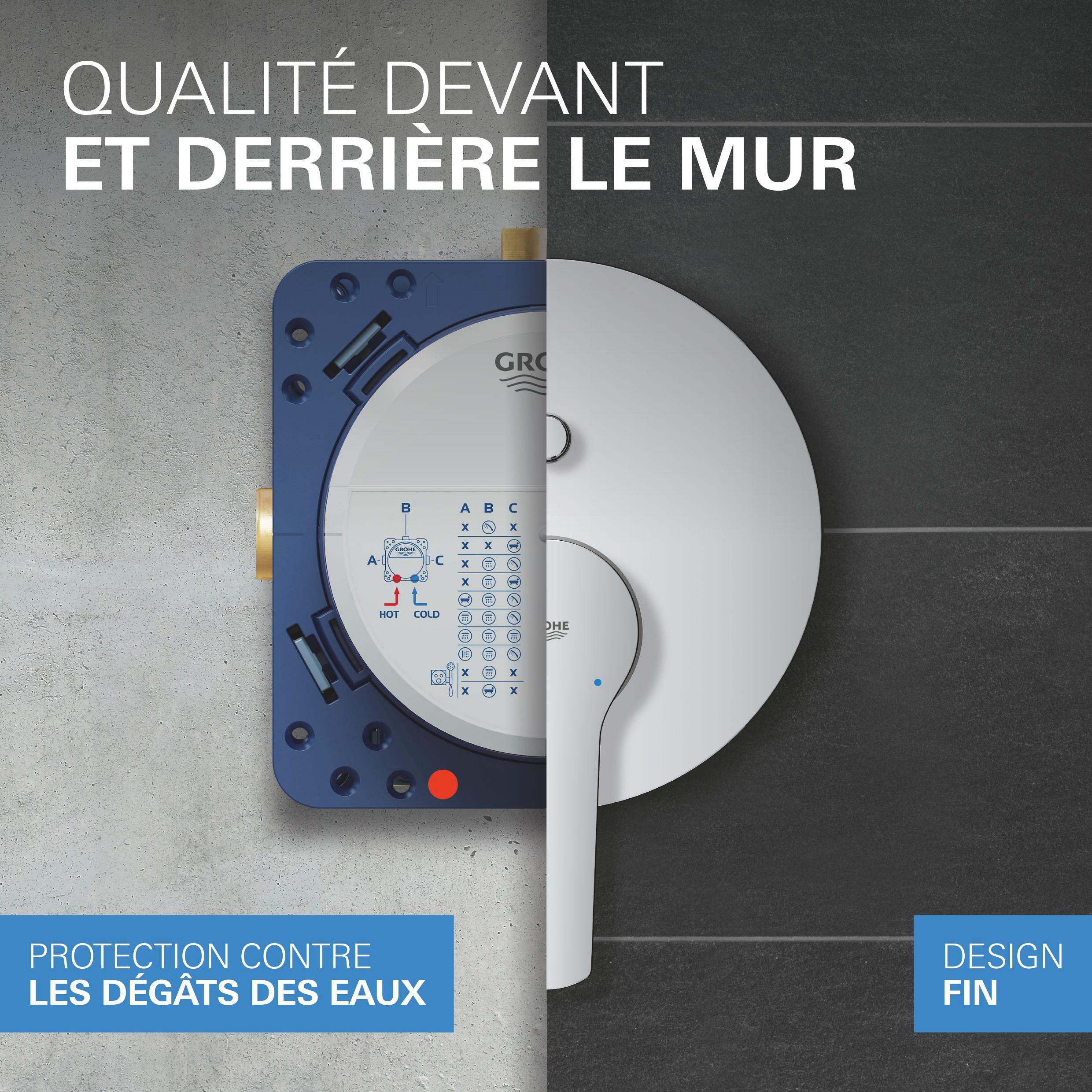 Colonne de douche encastrée mitigeur mécanique chrome Pulse  GROHE - 6