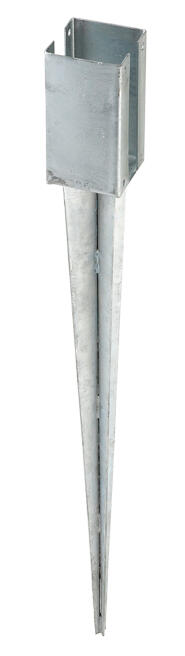 Support à enfoncer acier galvanisé gris, CERLAND, H.75 cm x section 70 x 70 mm