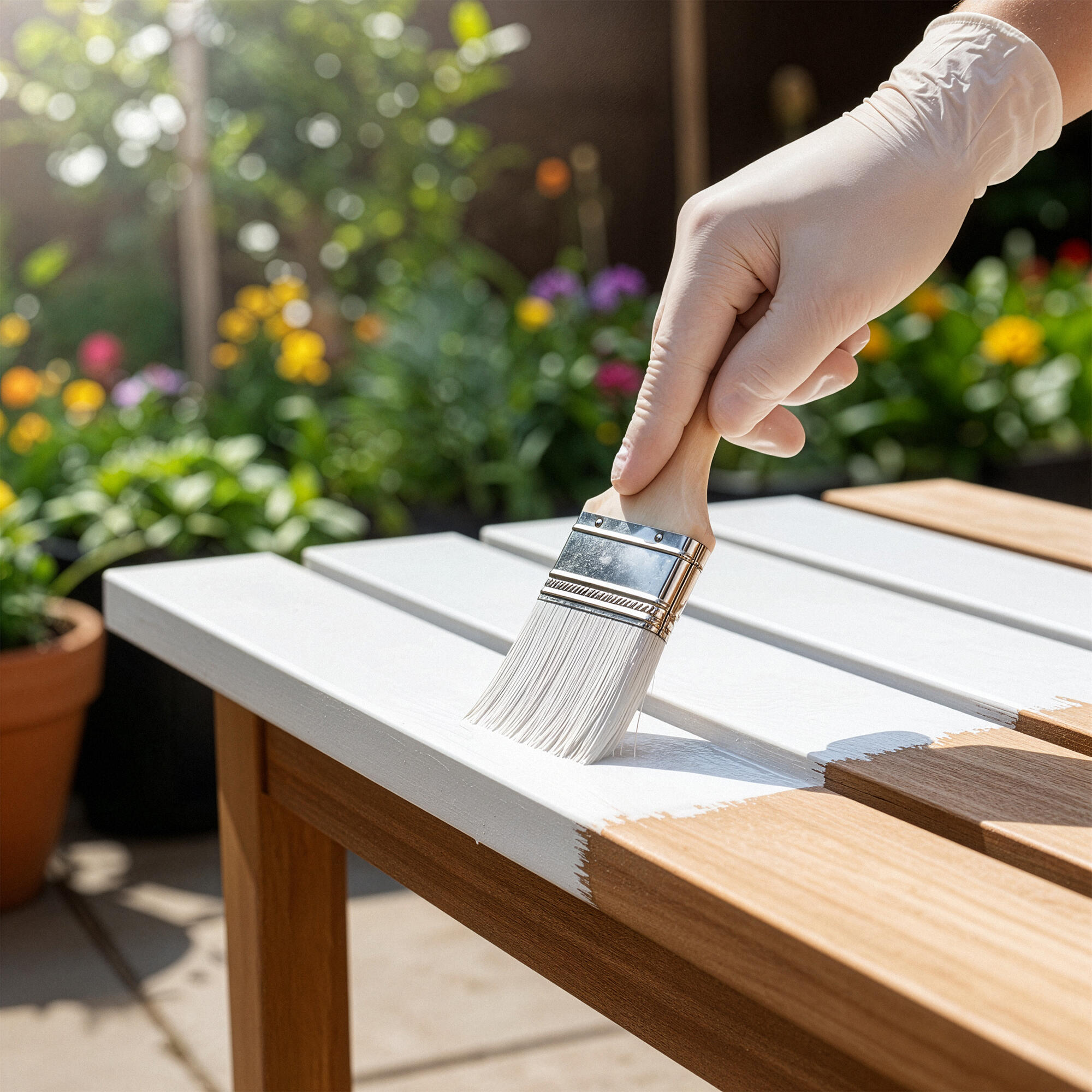 Pintura exterior color blanco para madera, mdf, osb, valla, ventana, persiana, friso, cancela, mobiliario de jardín, puerta LUXENS satinado 2.5L base agua resistencia térmica microporosa - 6