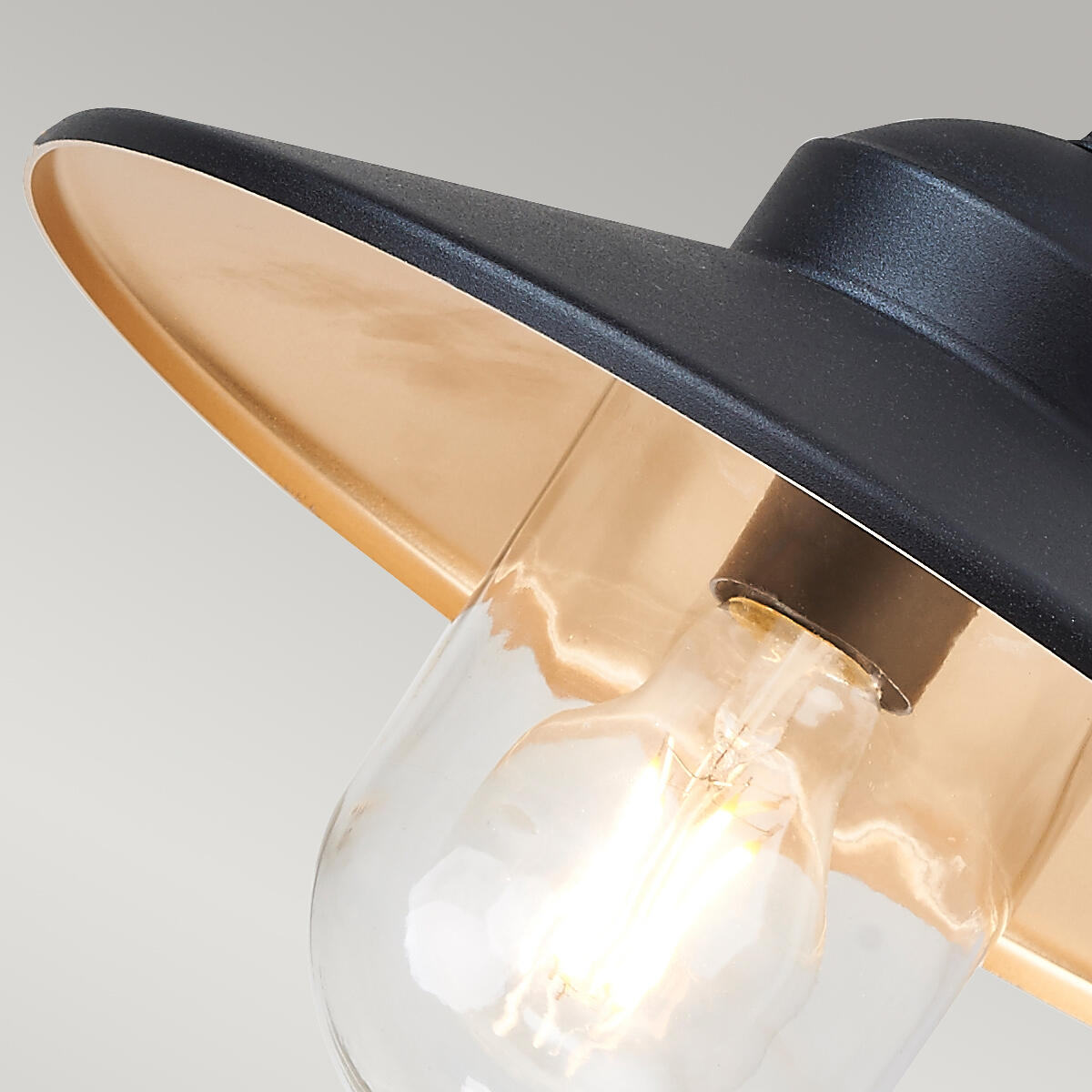 Applique extérieure avec détecteur de mouvement E27 max 60W noir or Klampenborg - 3