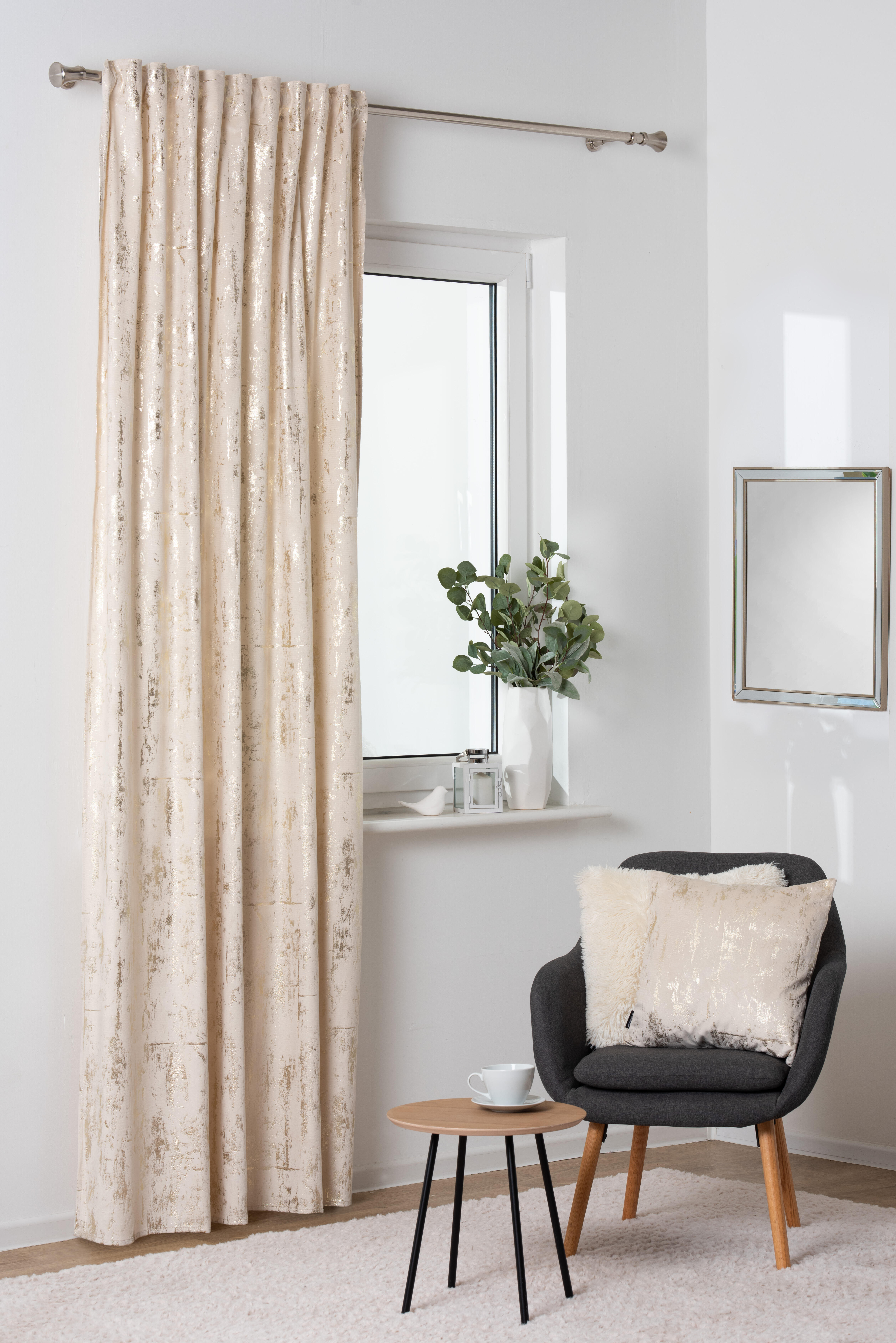 Zasłona Dore ecru-złota 140 x 260 cm na taśmie - 2