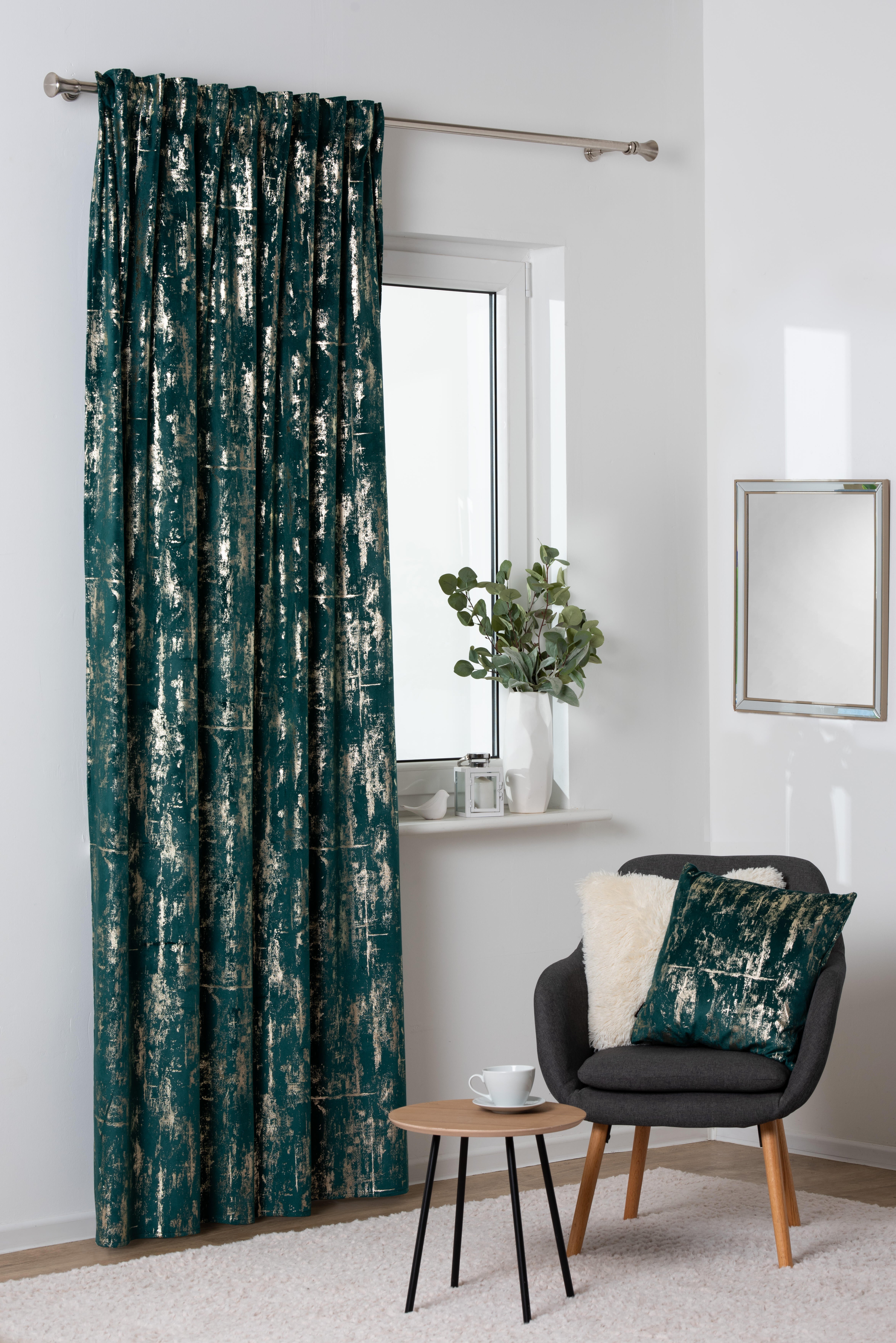 Zasłona Dore zielono-złota 140 x 260 cm na taśmie - 2