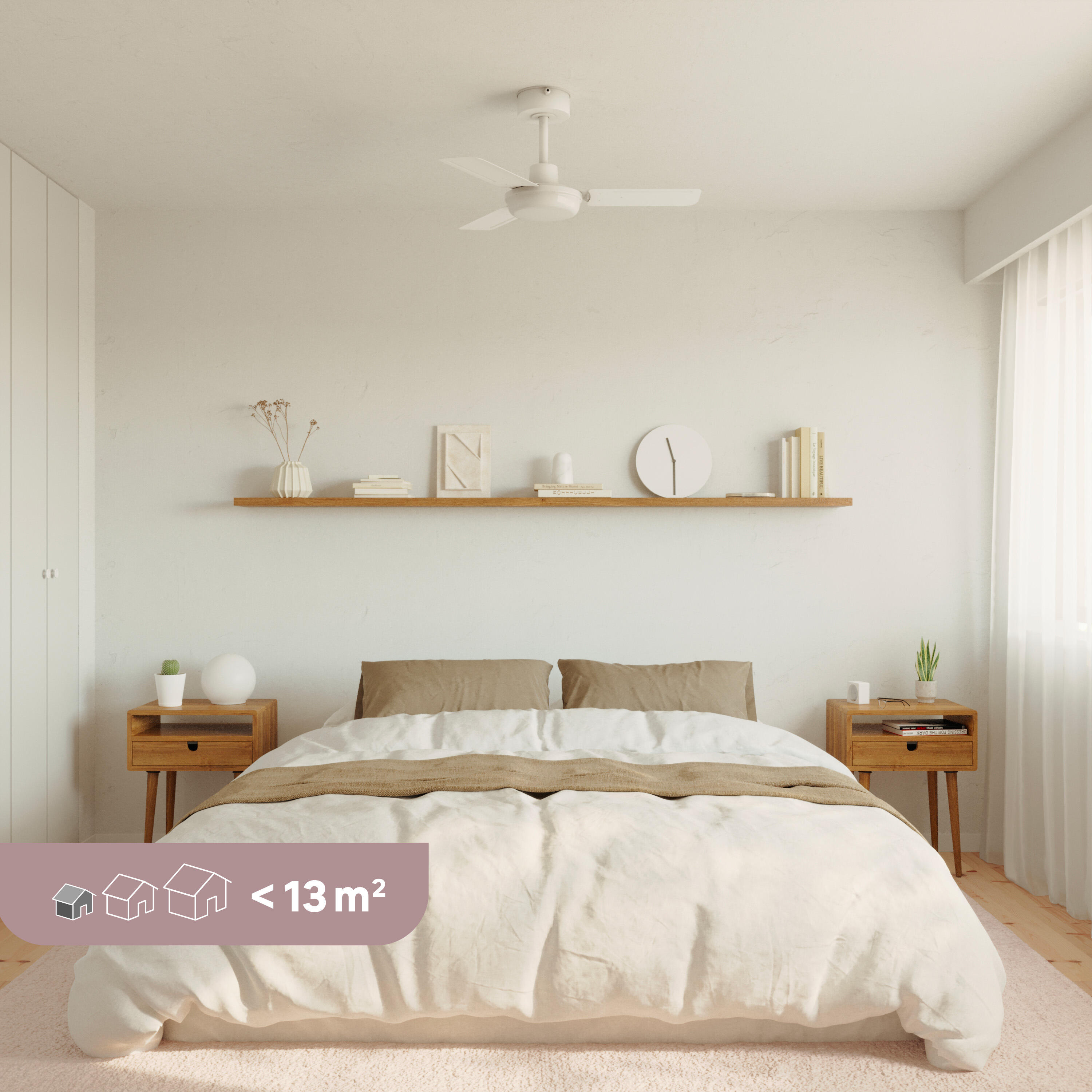Ventilateur de plafond sans lumière silencieux, Acores S, IP44, 91 cm, blanc - 4