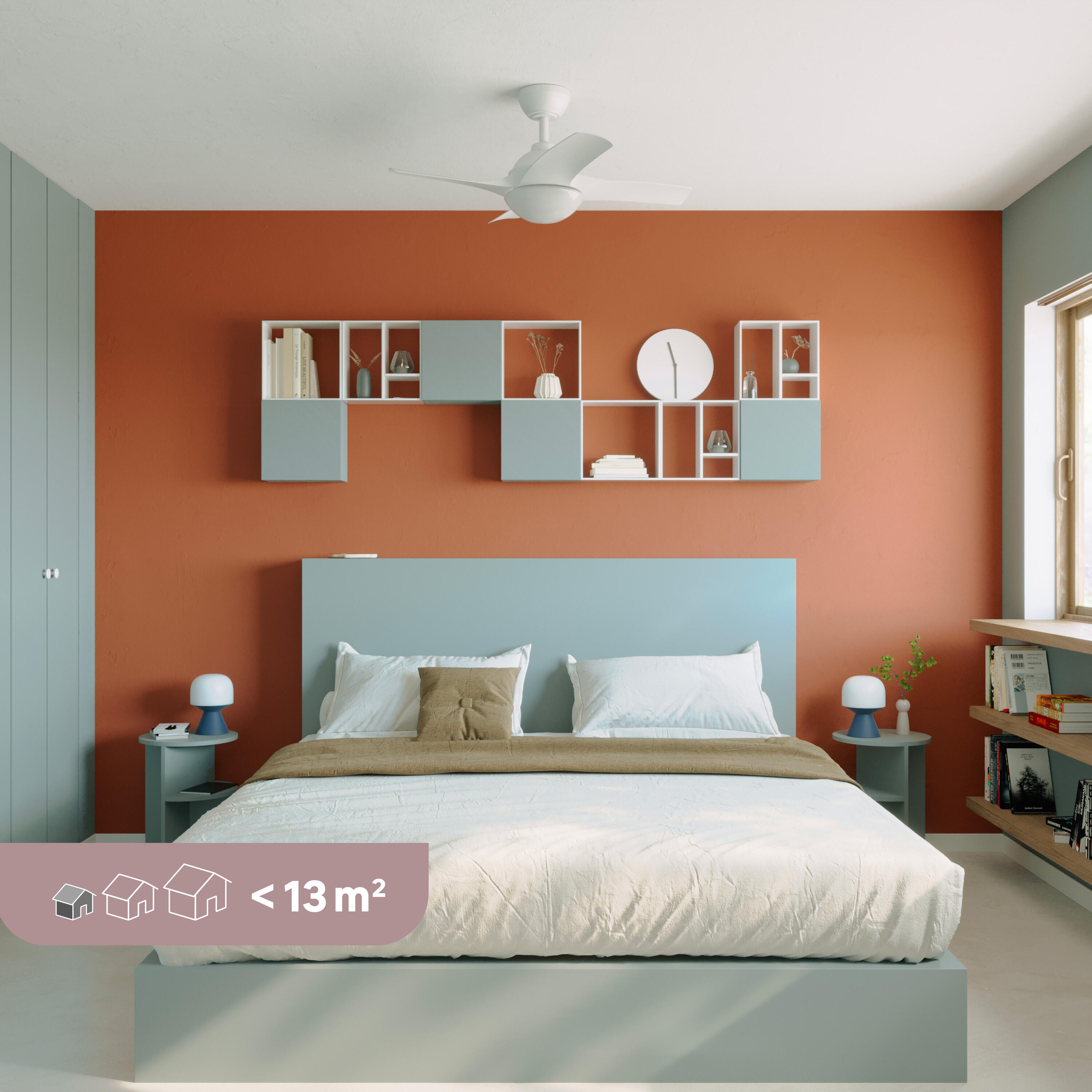 Ventilateur de plafond 1XE27 silencieux, Siroco, 91 cm, INSPIRE, blanc - 4