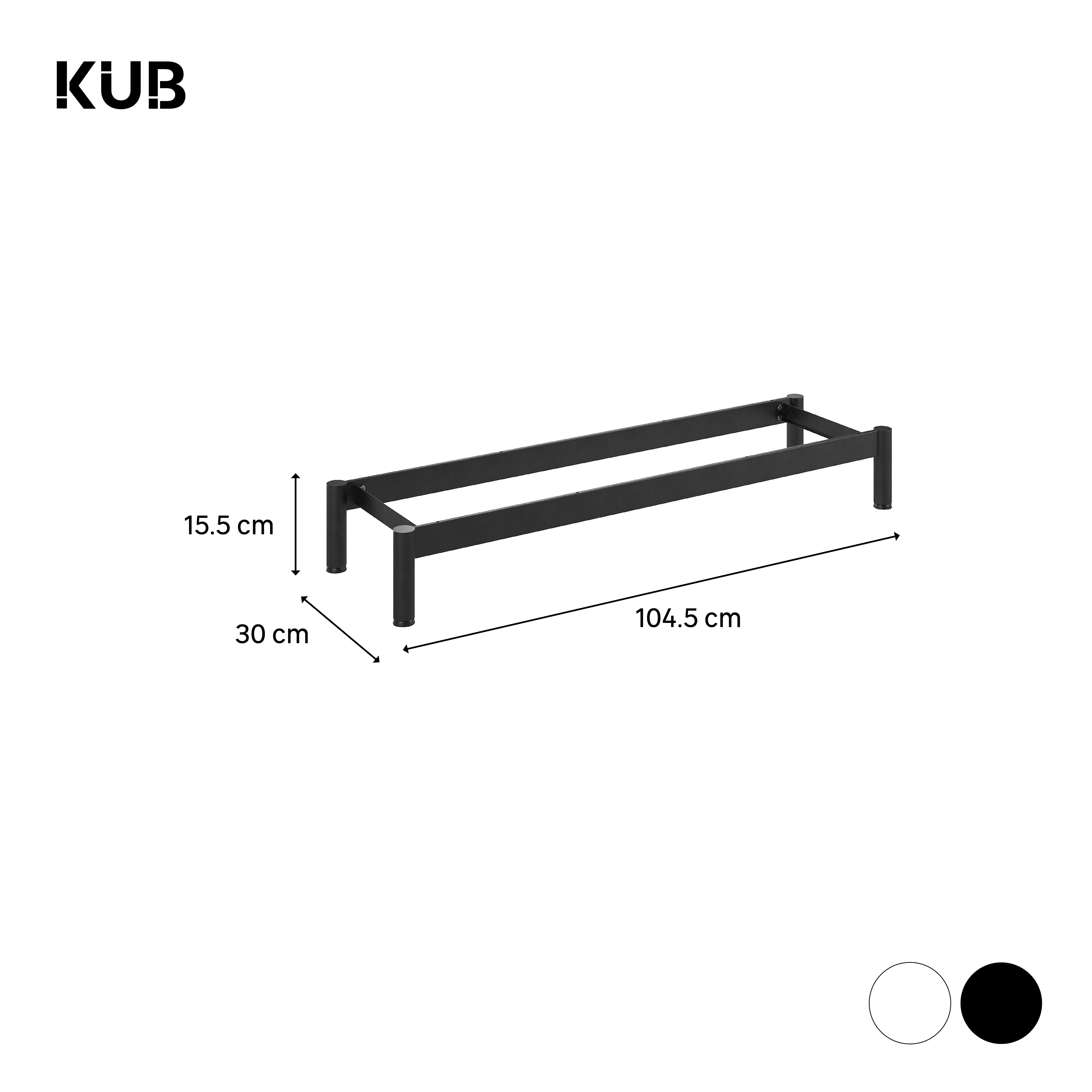 Pied plateforme de meuble STANDERS cylindrique acier noir Ht maxi 15.5xl.104.5cm - 3