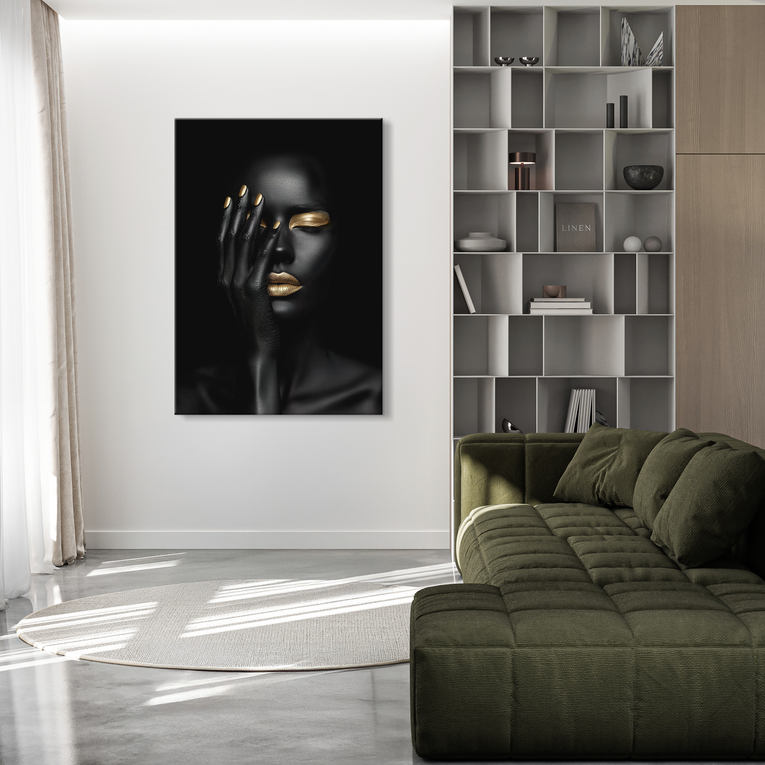 Kanwa Half Kobieta czarno-złota 70 x 100 cm - 3